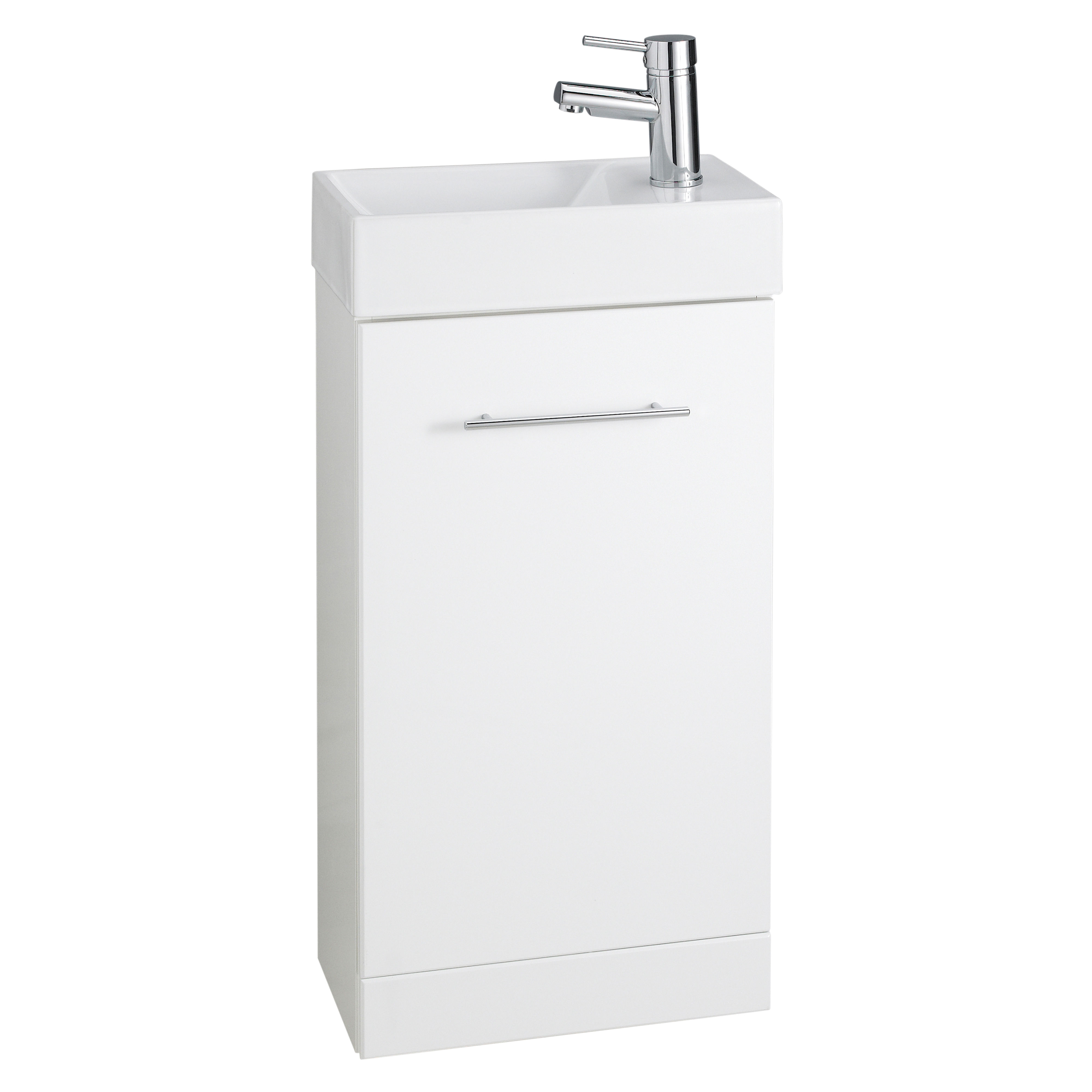 Kartell K-Vit Impakt Floor Standing 1 Door Cloakroom Vanity Unit White 410mm - IMP410CUBE