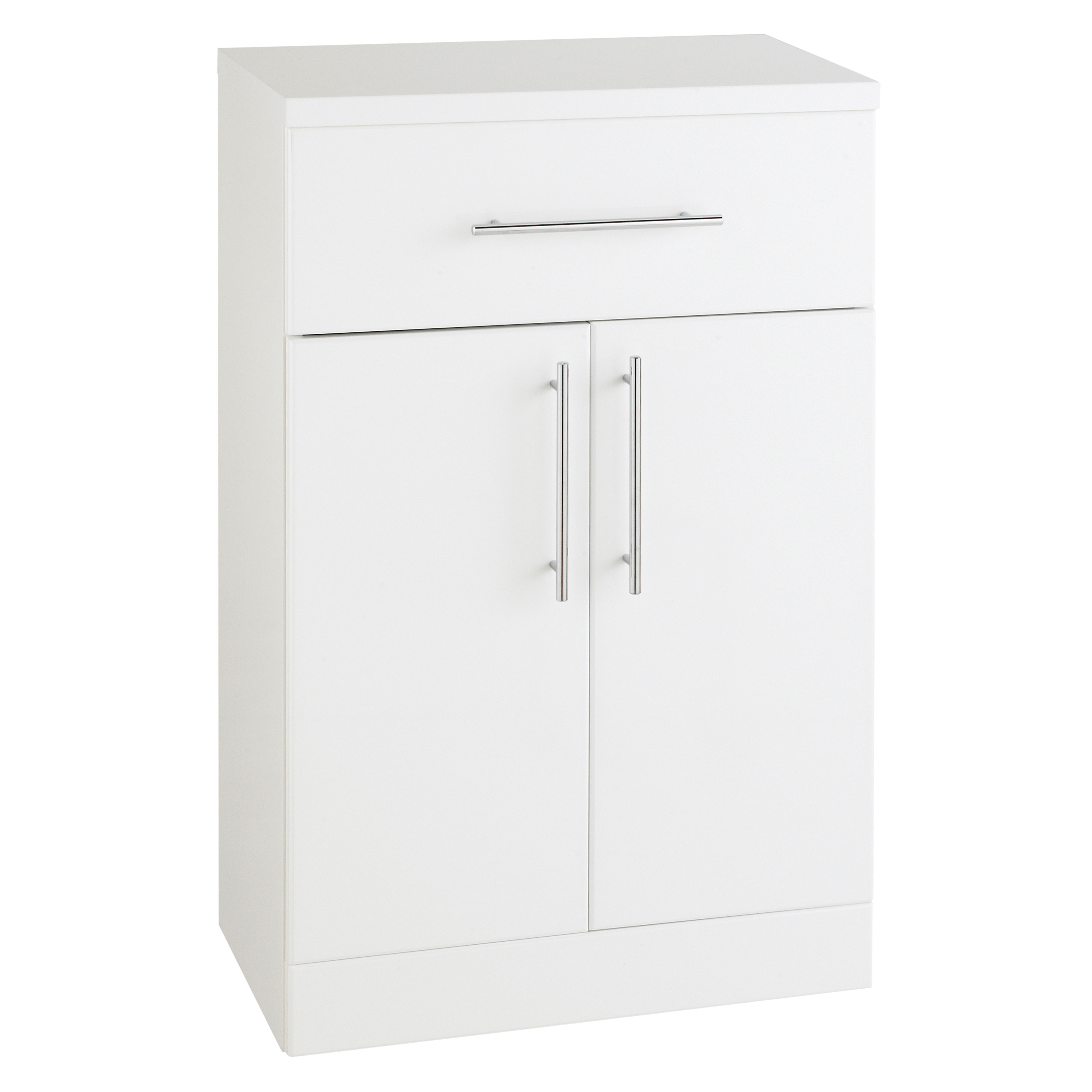 Kartell K-Vit Impakt Floor Standing 2 Door 1 Drawer Bathroom Unit White 500mm - IMP500DDU