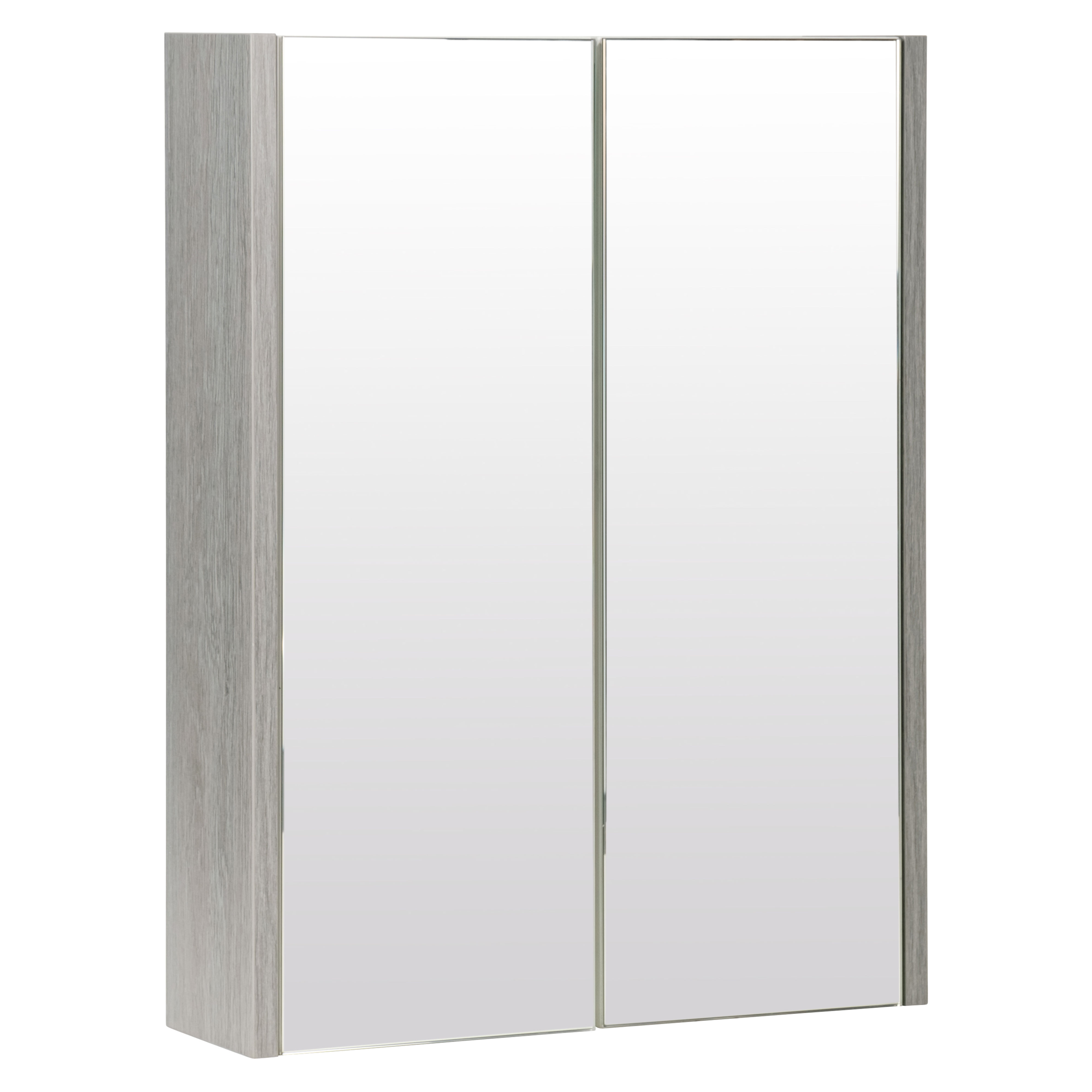 Kartell K-Vit Purity Mirrored Bathroom Cabinet Silver Oak 500mm - PSO500MIR