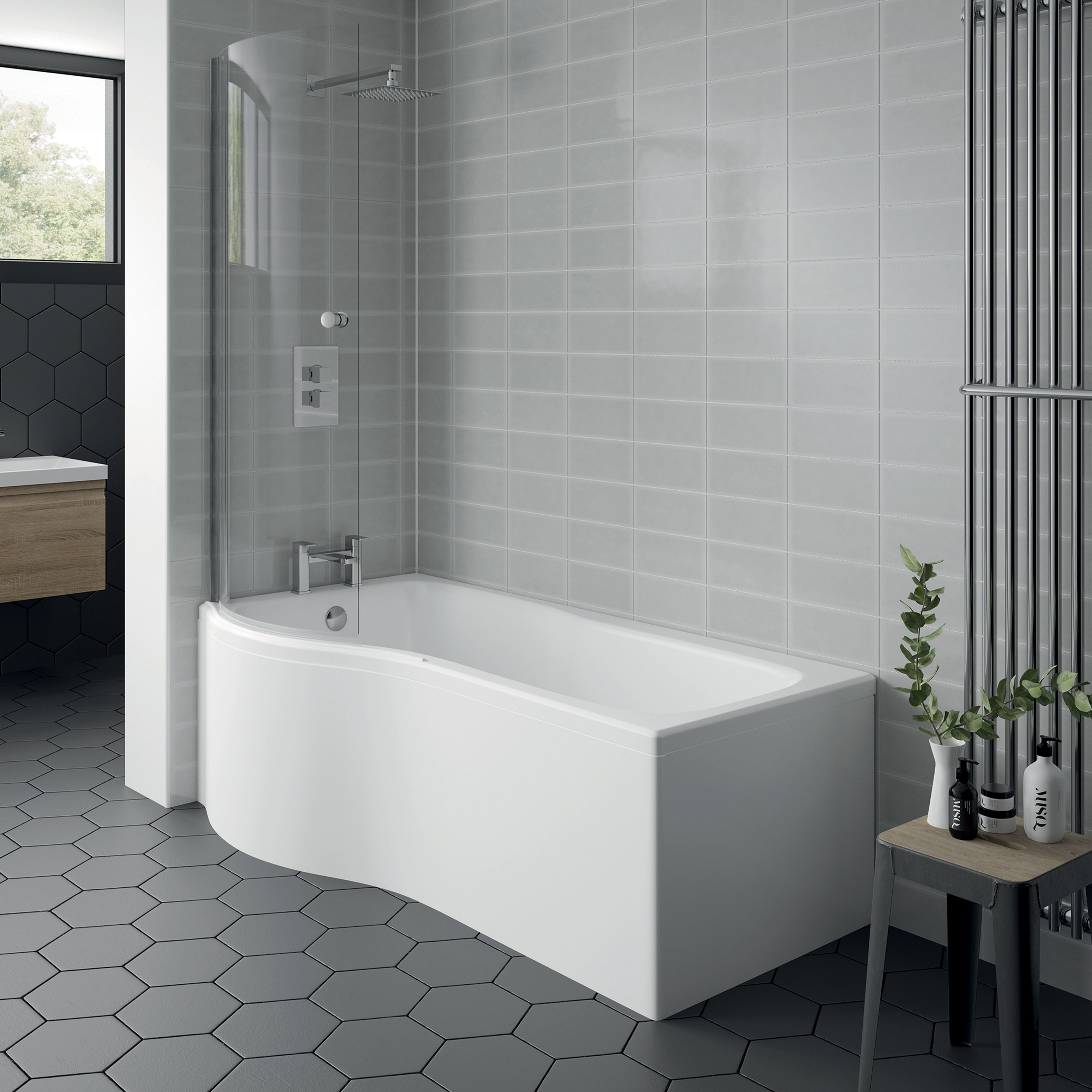 Kartell K-Vit Oblique Front Bath Panel White 1700mm x 520mm