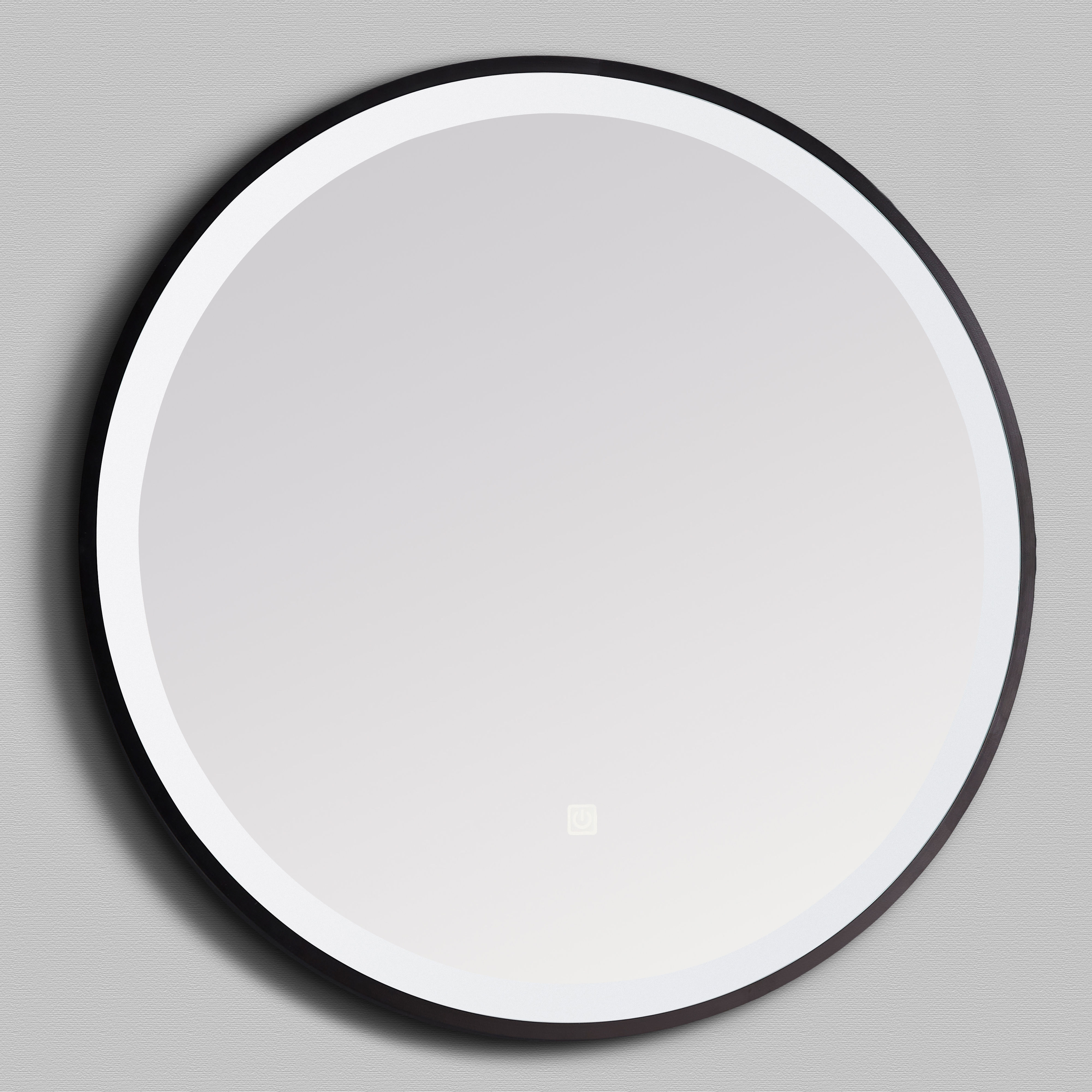 Kartell K-Vit Nero Round LED Mirror Black 600mm - MIR011