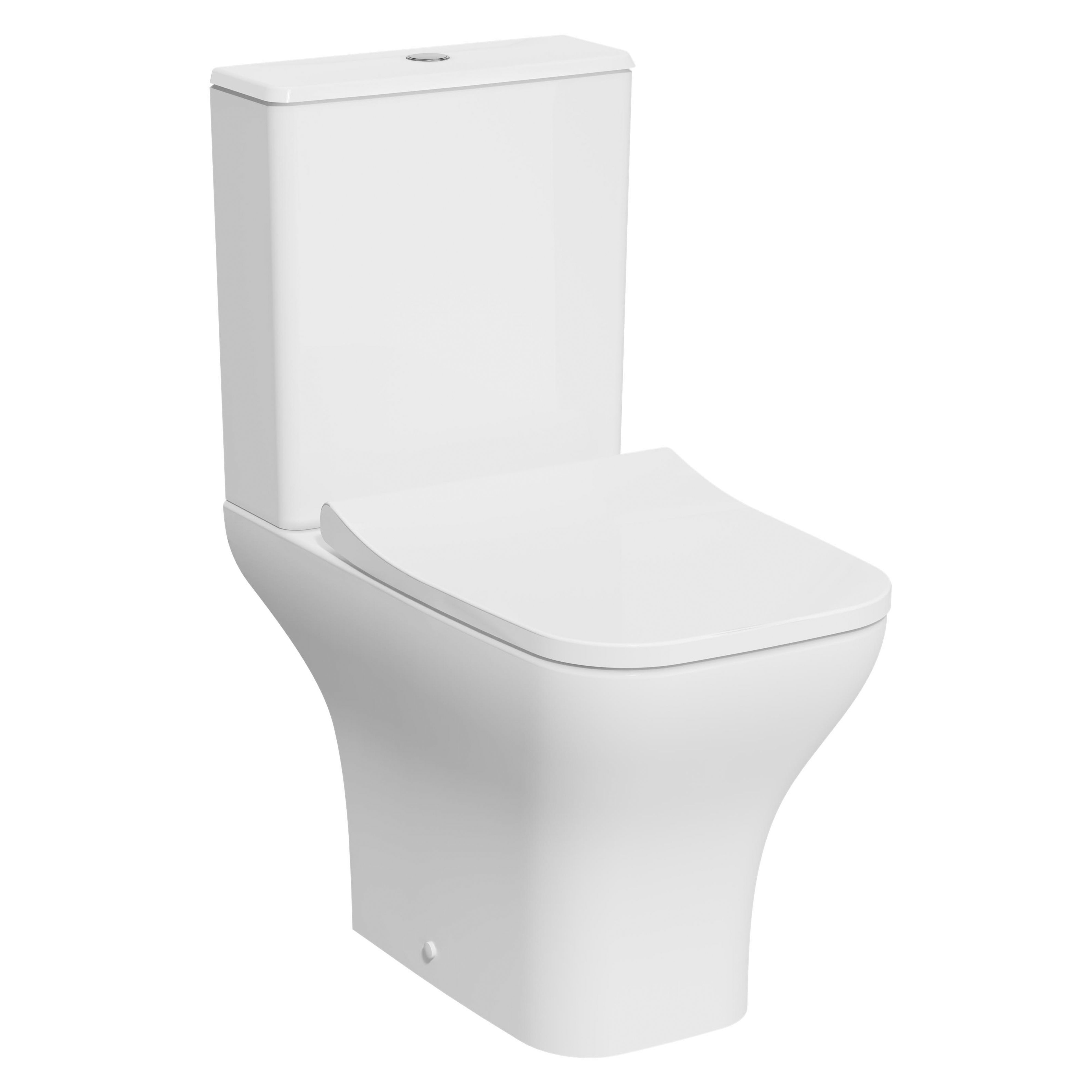 Kartell K-Vit Eklipse Square Open Back Rimless Close Coupled Pan