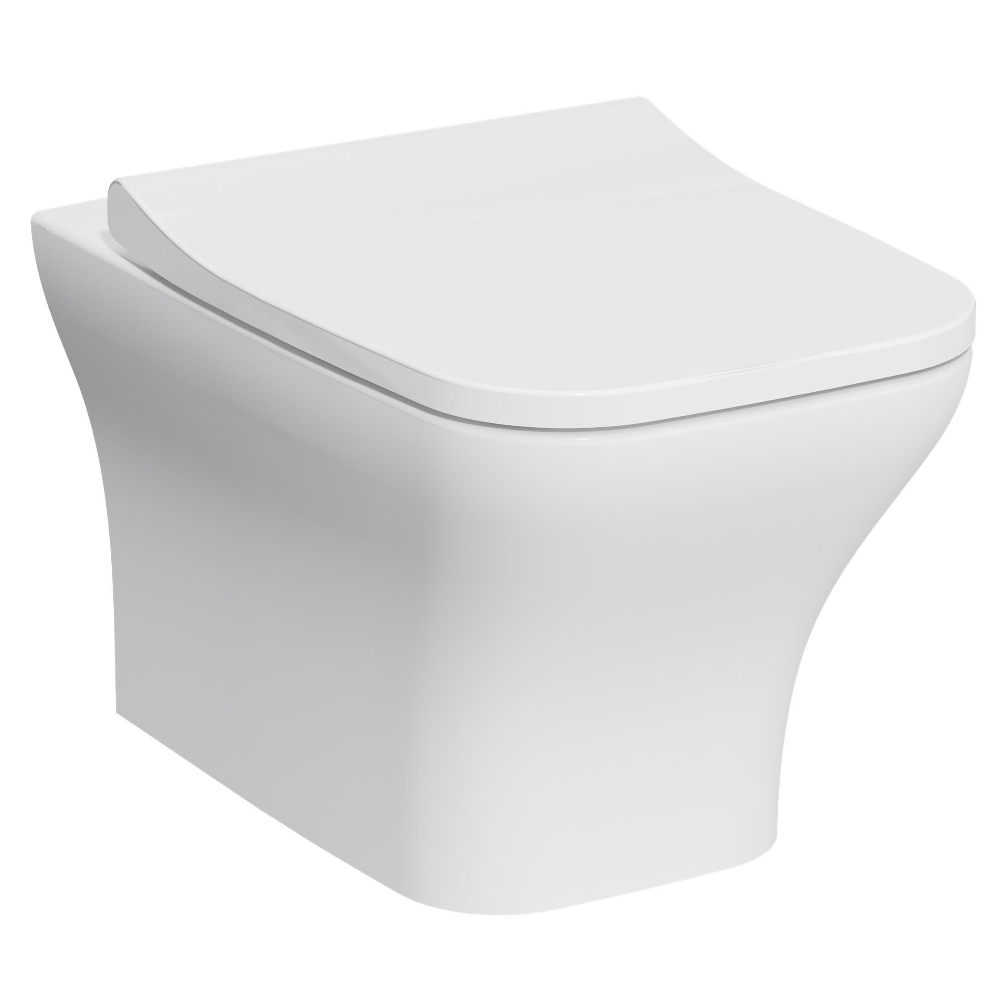Kartell K-Vit Eklipse Square Wall Hung Rimless Back to Wall Pan