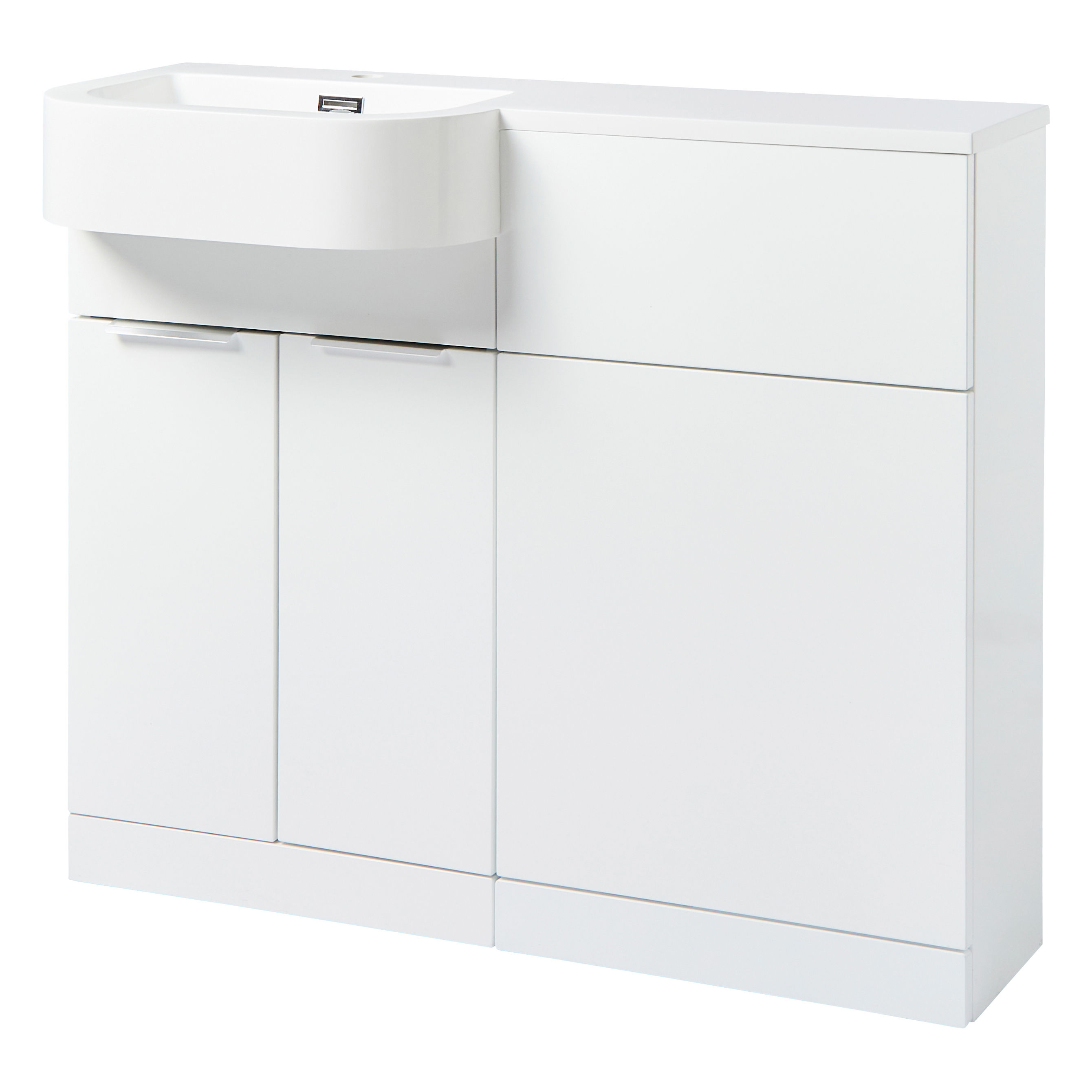 Kartell K-Vit Fusion Floor Standing 2 Door P Basin Unit White - FU500DO-W