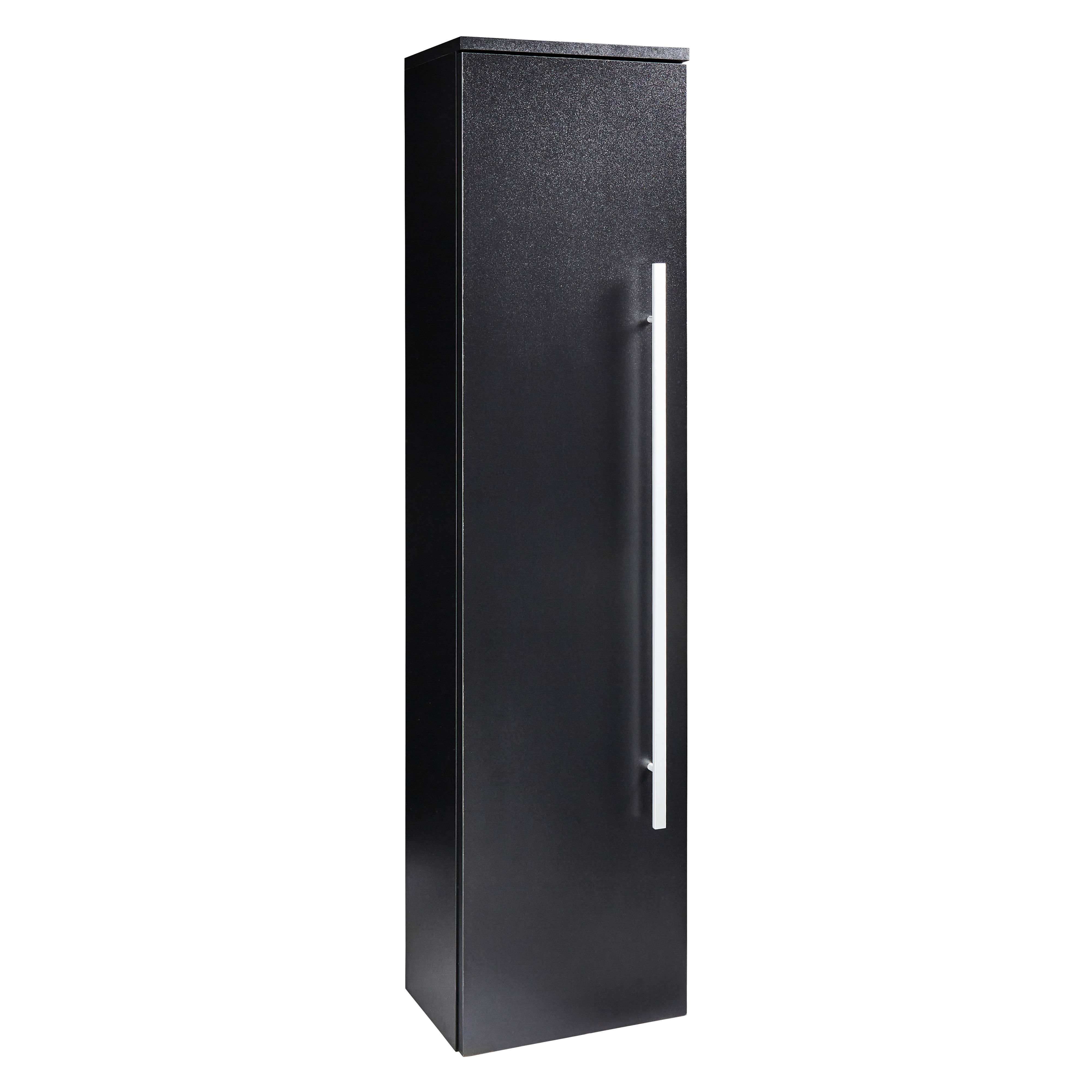 Kartell K-Vit Purity Wall Mounted Bathroom Tall Side Unit Black 1400mm - PMB1400SU