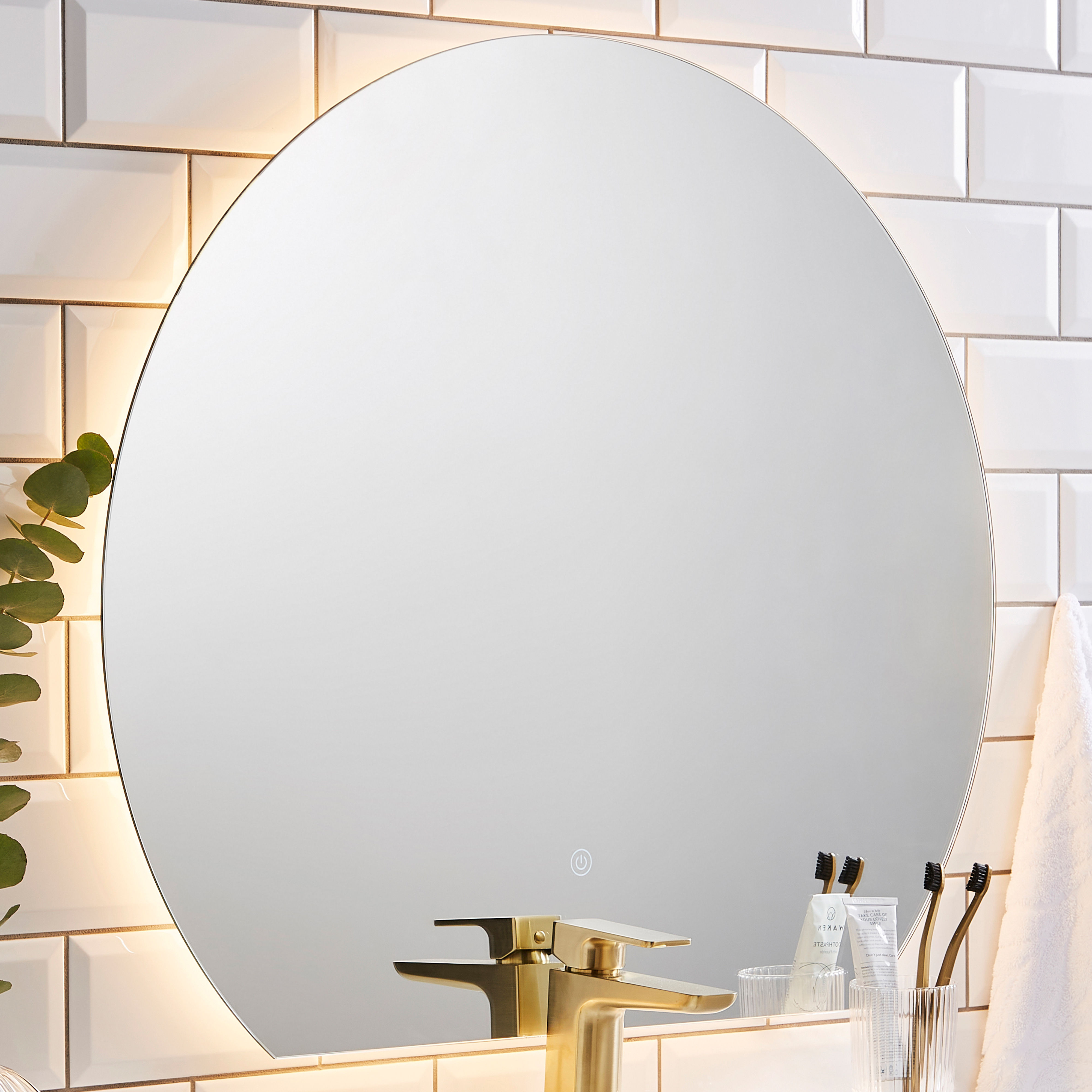 Kartell K-Vit Eclipse Semi-Round LED Mirror Chrome 800mm x 700mm - EC8070