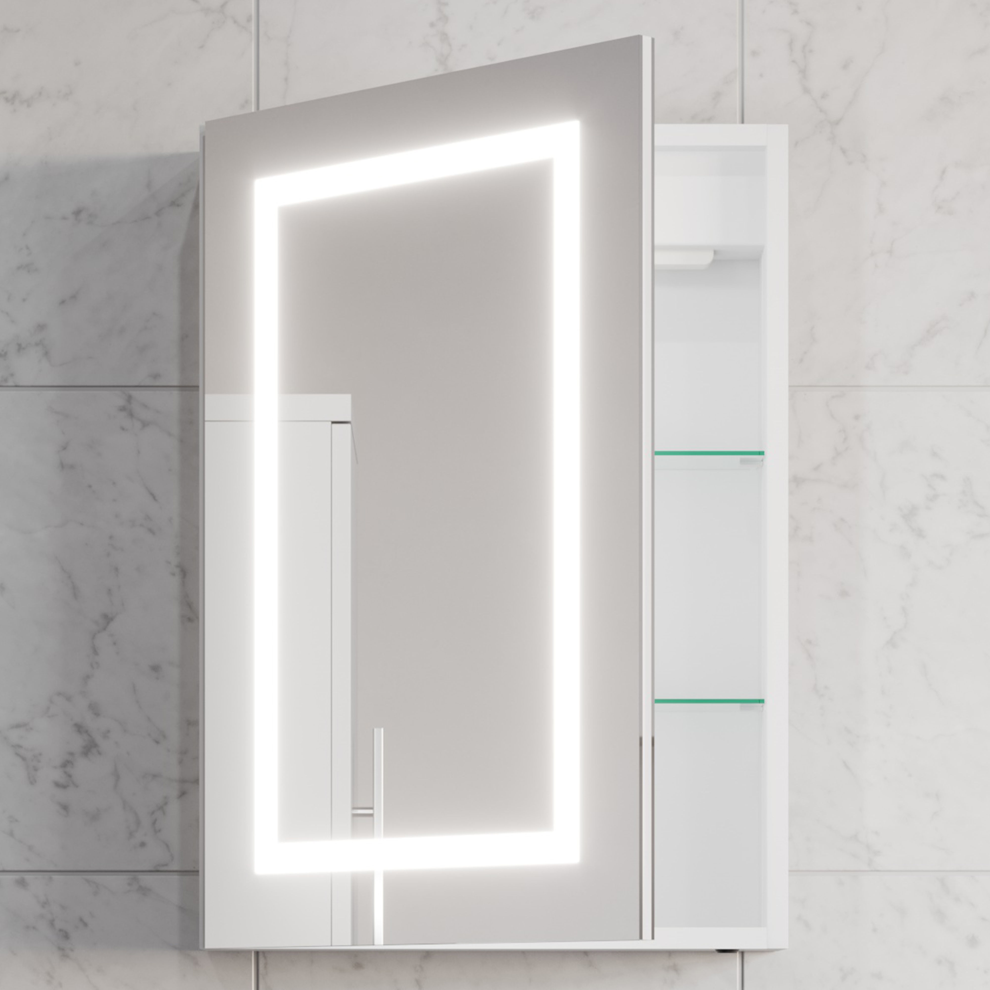 Kartell K-Vit Frame LED Mirrored Bathroom Cabinet - MIR103