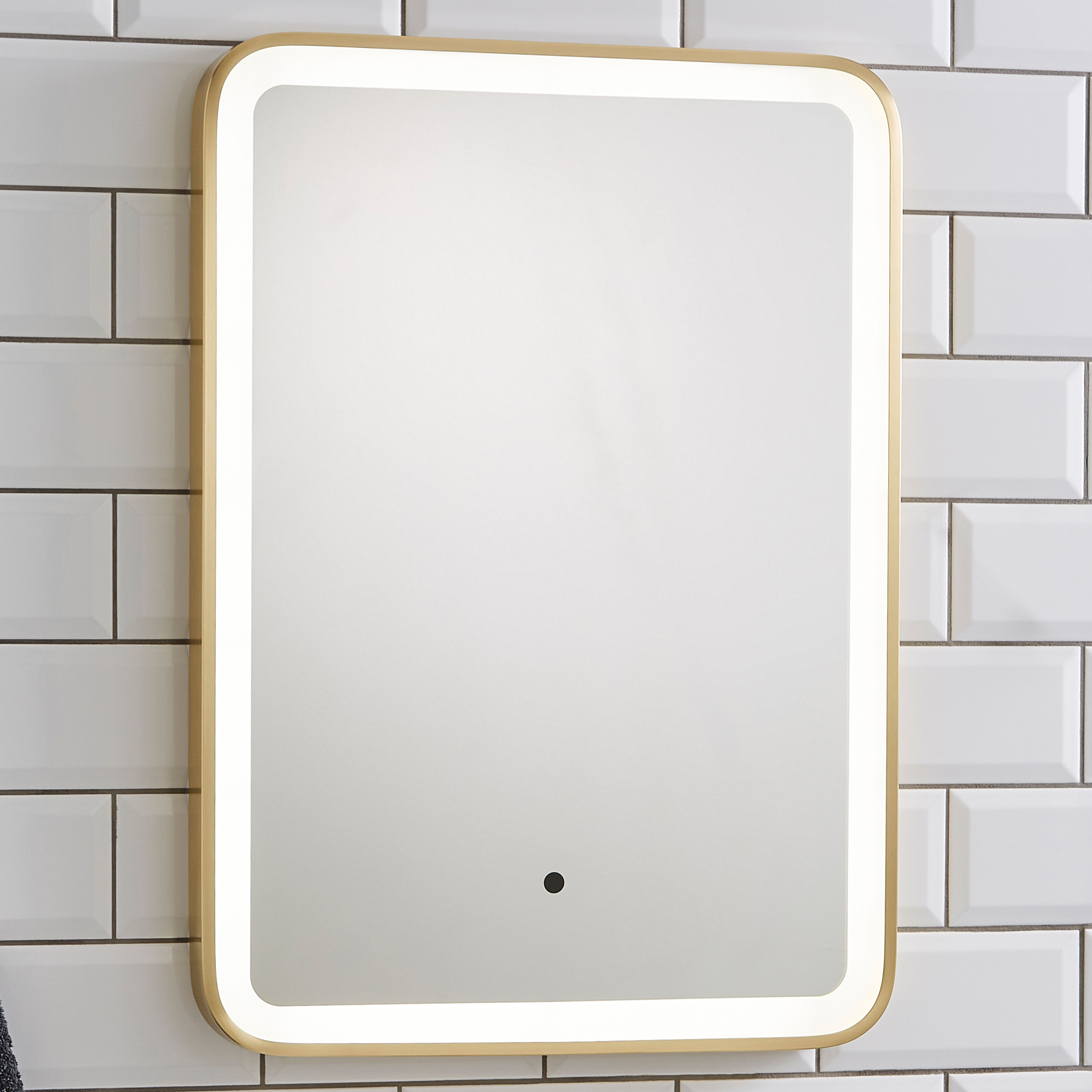 Kartell K-Vit Ottone Square LED Mirror Brushed Brass 500mm x 700mm - OT5070