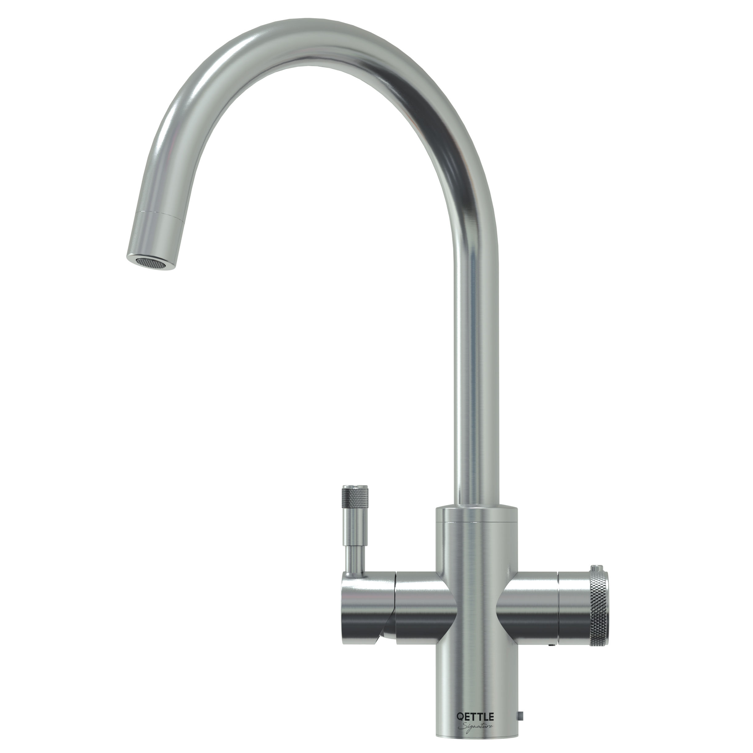 Qettle Signature Modern 4-in-1 Boiling Water Kitchen Mixer Tap Round Stainless Steel 2L - Q9200PV