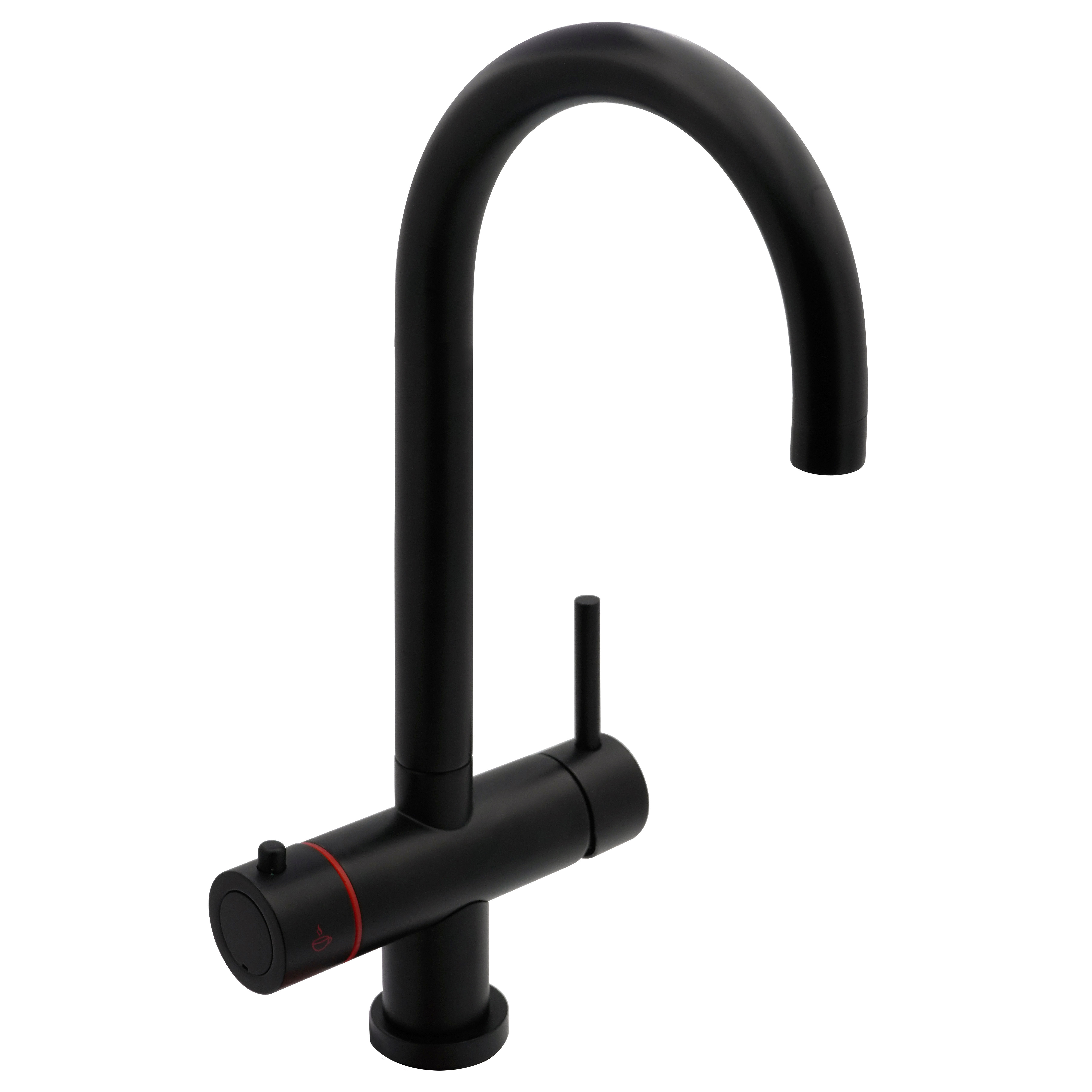 Francis Pegler Instant Hot Water Kitchen Sink Mixer Tap with Boiler Black - 922213