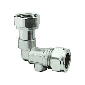 Service Valve Angled Chrome Plated 15mm x 1/2"