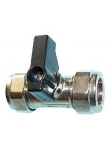 Chrome Plated Isolating Valve with Handle (Full Bore) 15mm