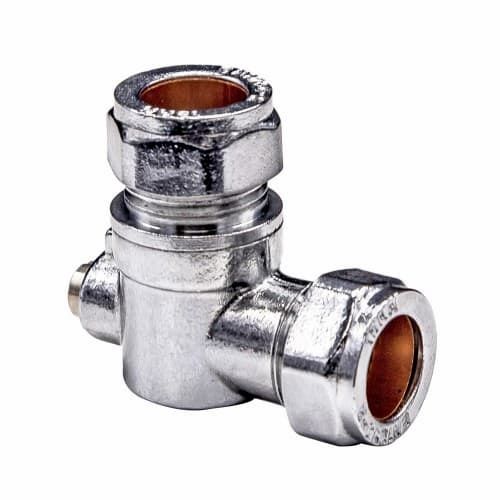 Angled Isolation Valve Slotted Chrome Plated 15mm