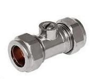 Ballofix Slotted Isolating Valve Chrome Plated 22mm