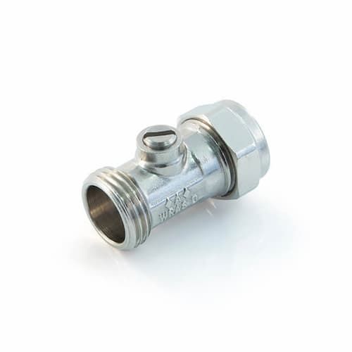 Male Iron Isolation Valve Slotted Chrome Plated 15mm x 1/2"
