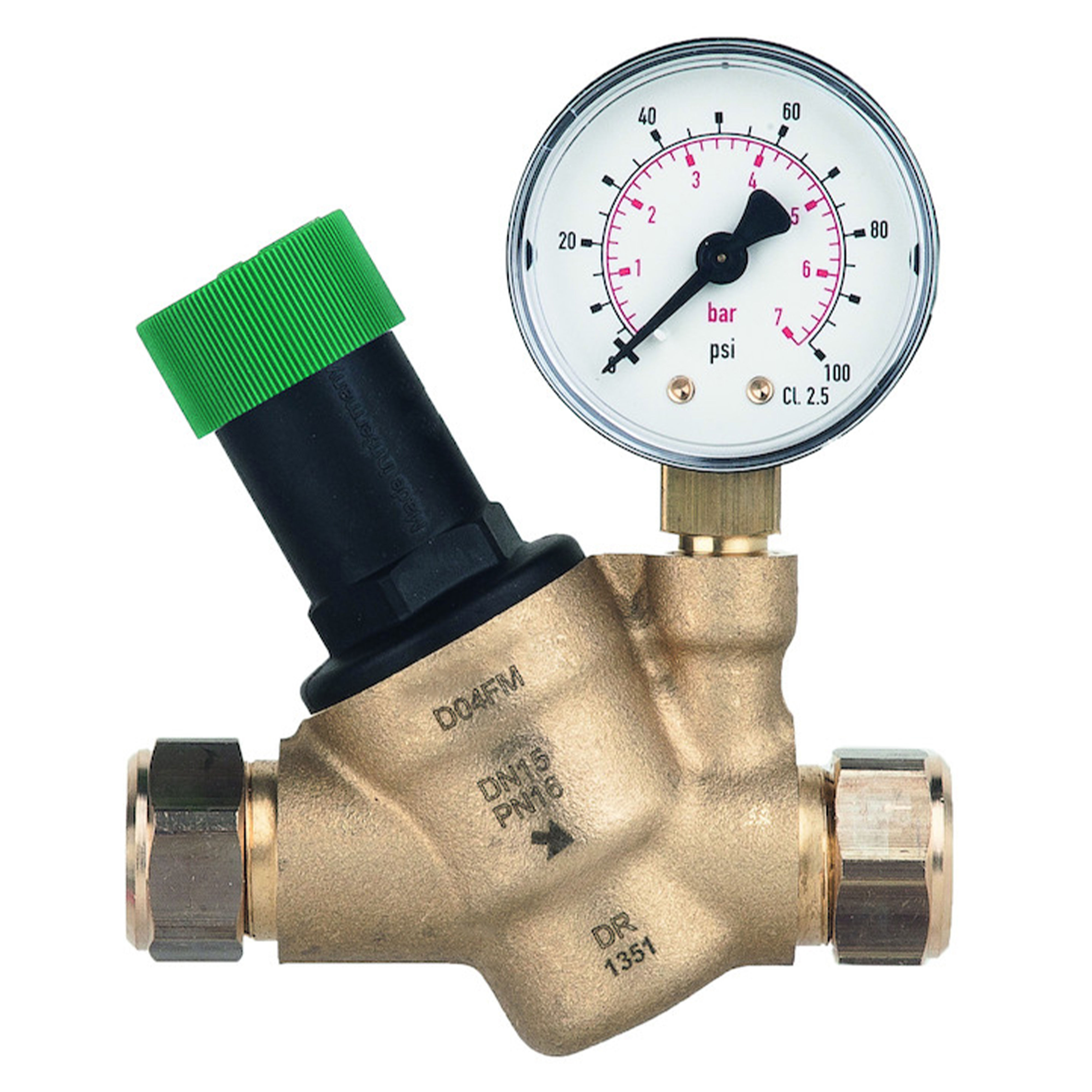 Honeywell Home Pressure Reducing Valve with Gauge 15mm - D04FM-1/2ZGC