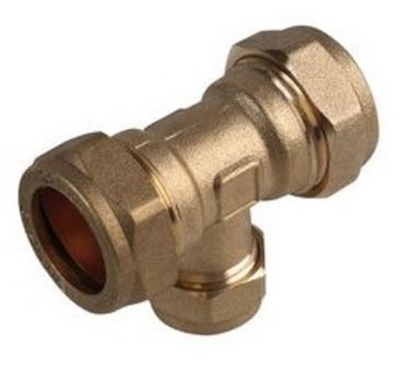Compression Reducing Tee 22mm x 22mm x 15mm