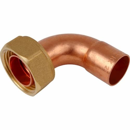End Feed Bent Cylinder Union Adaptor 22mm x 1"
