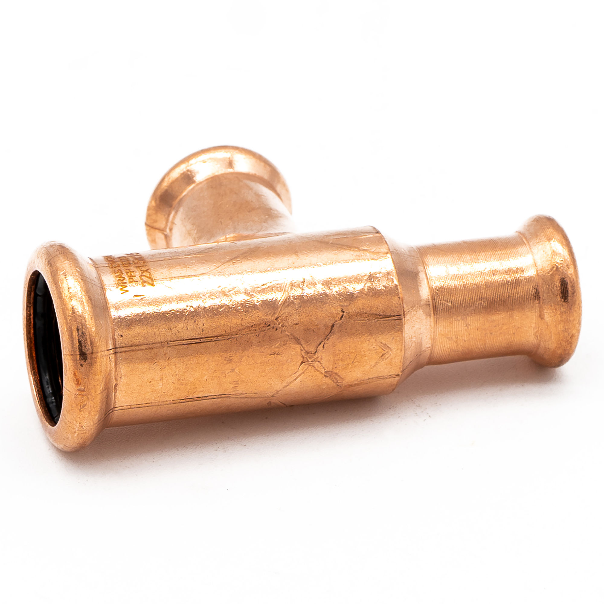 Copper Press Fit Reducing Tee 22mm x 15mm x 15mm