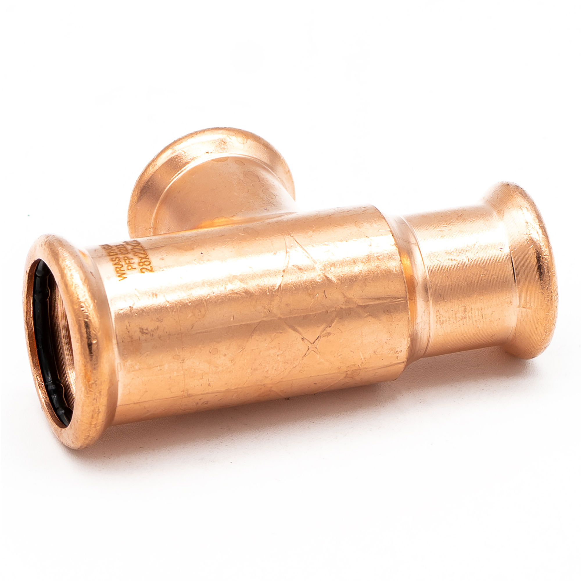 Copper Press Fit Reducing Tee 28mm x 22mm x 22mm