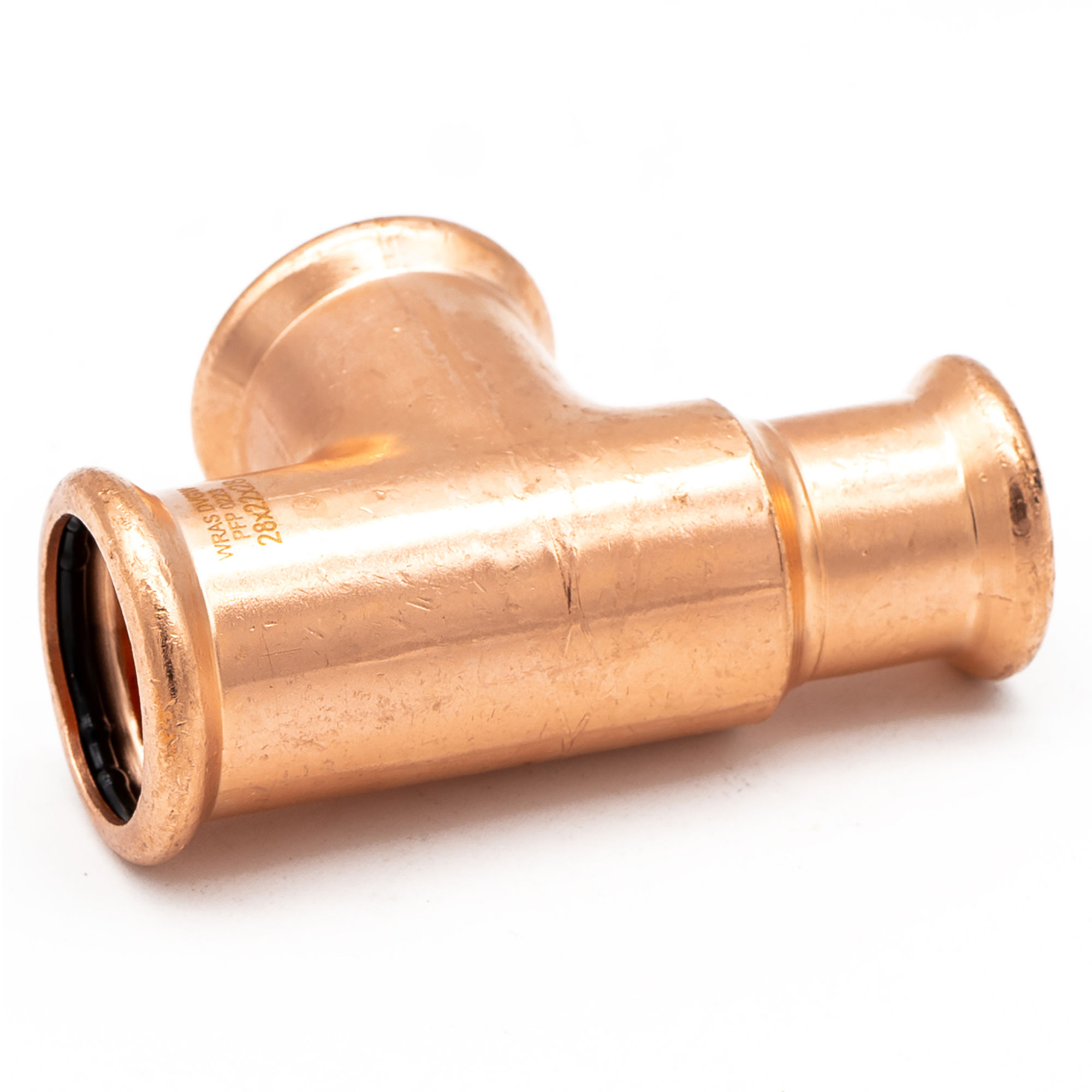Copper Press Fit Reducing Tee 28mm x 22mm x 28mm