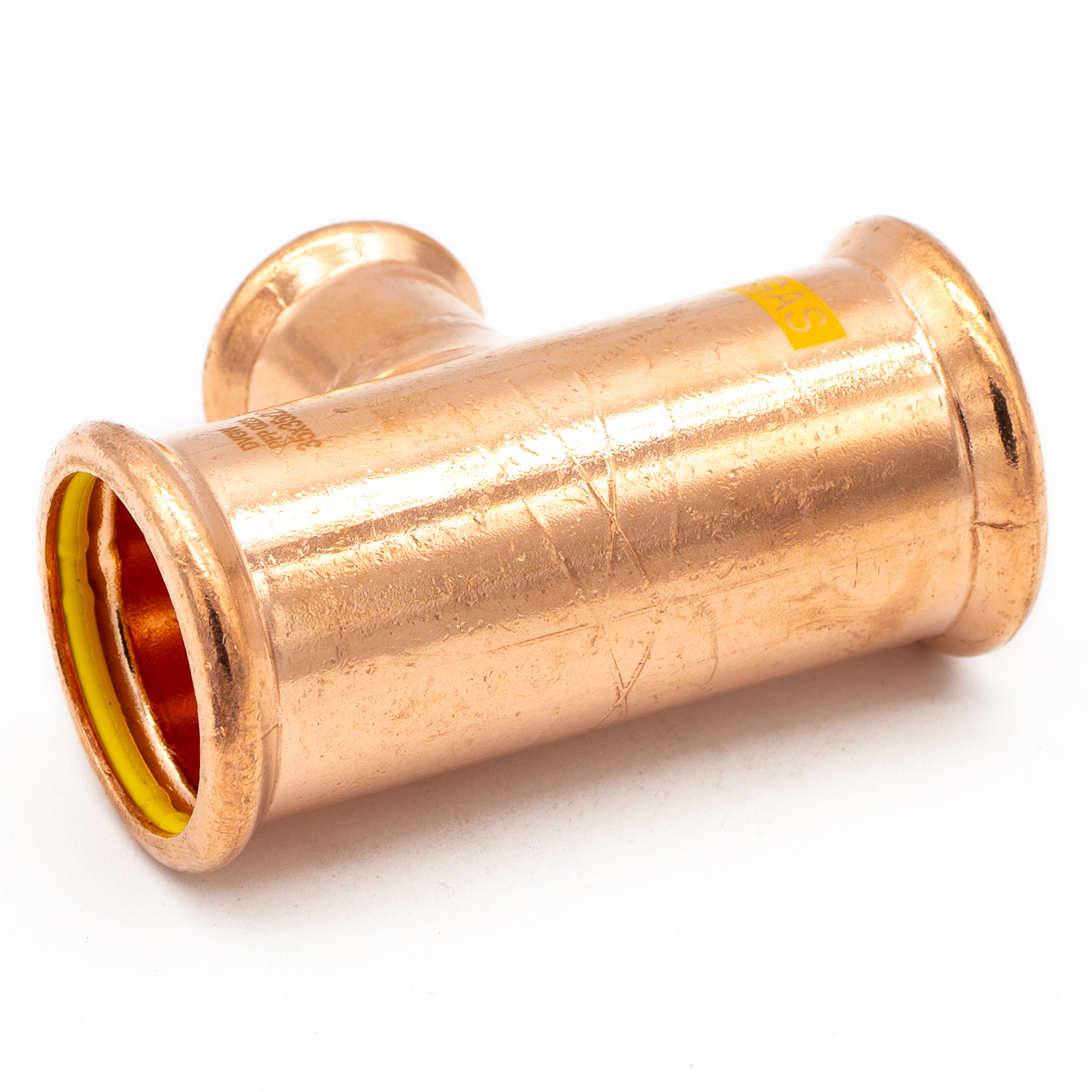 Copper Press Fit Gas Reducing Tee 35mm x 35mm x 22mm