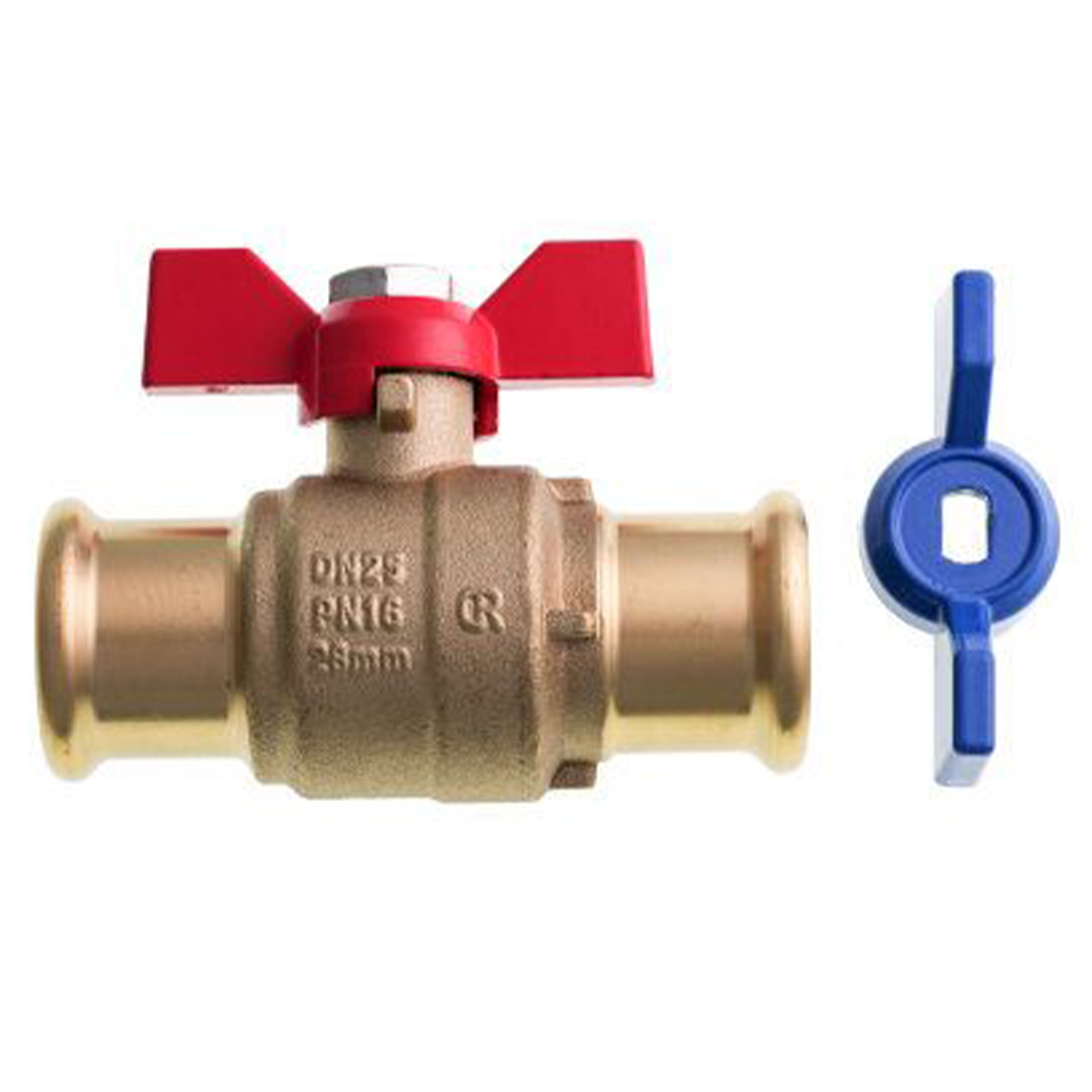 Press Fit Ball Valve Butterfly Handle 28mm