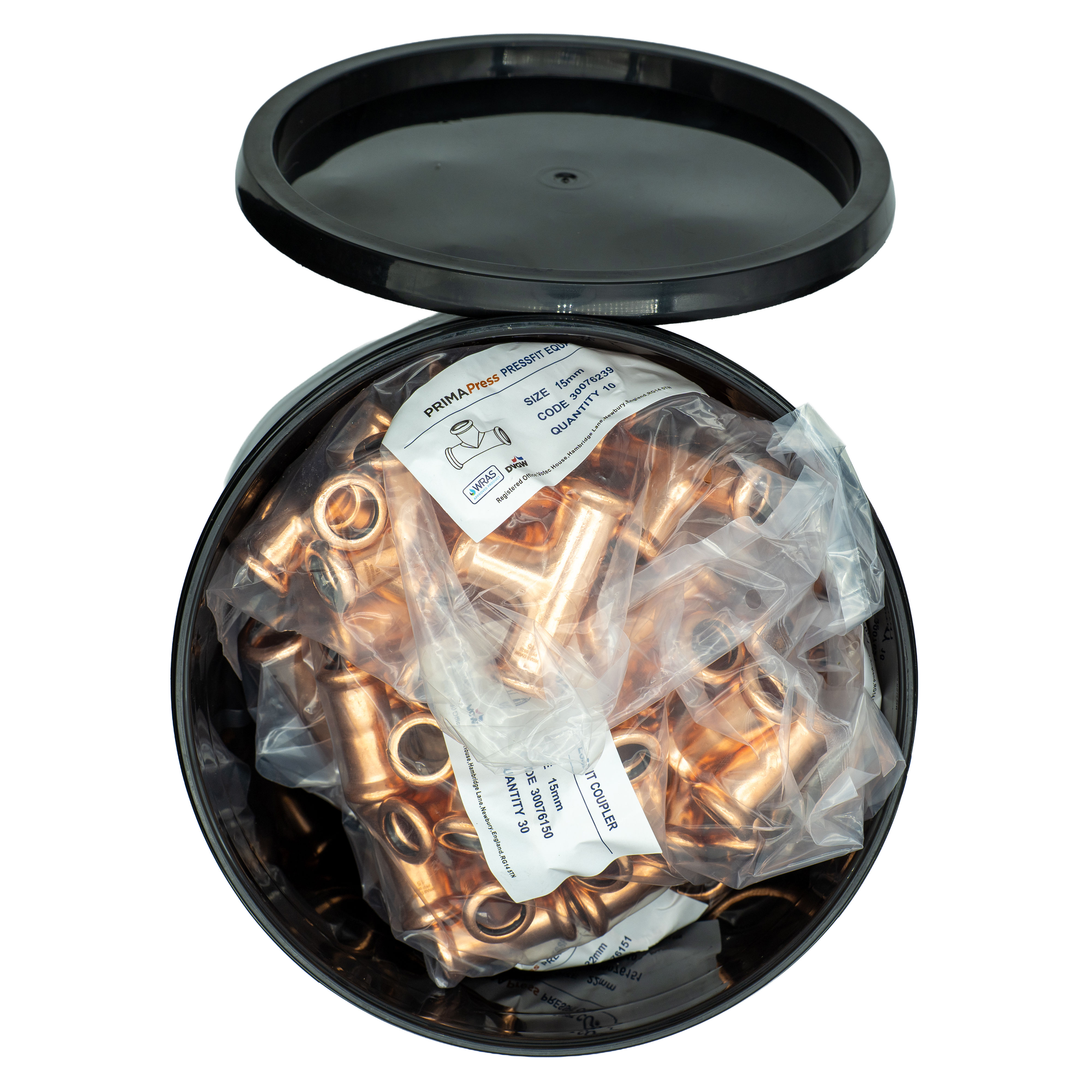 Copper Press Fit Fittings Bucket (100 Piece) 15mm, 22mm