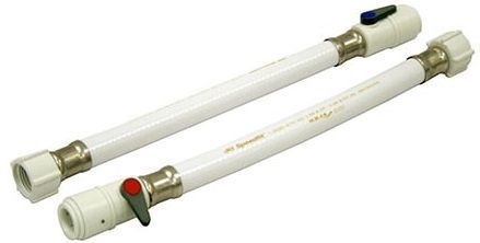 JG Speedfit Flexi Hoses with Service Valve (2 Pack) White 15mm x 1/2" x 300mm - PFLX37-H