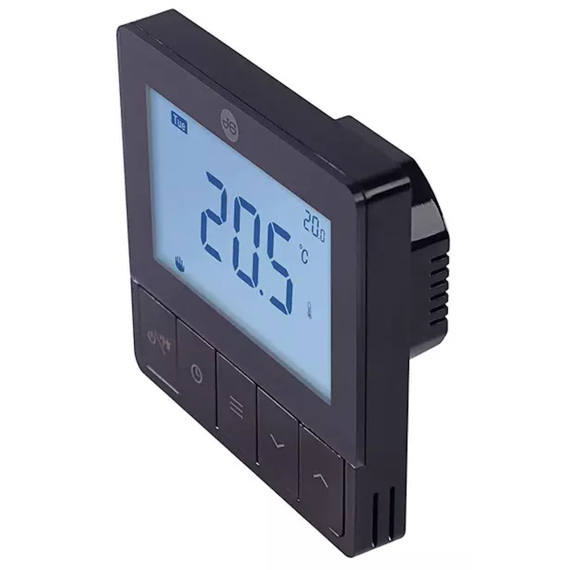 JG Speedfit Wired/RF Programmable Underfloor Heating Thermostat 240V Black - JGSTATRF4BL