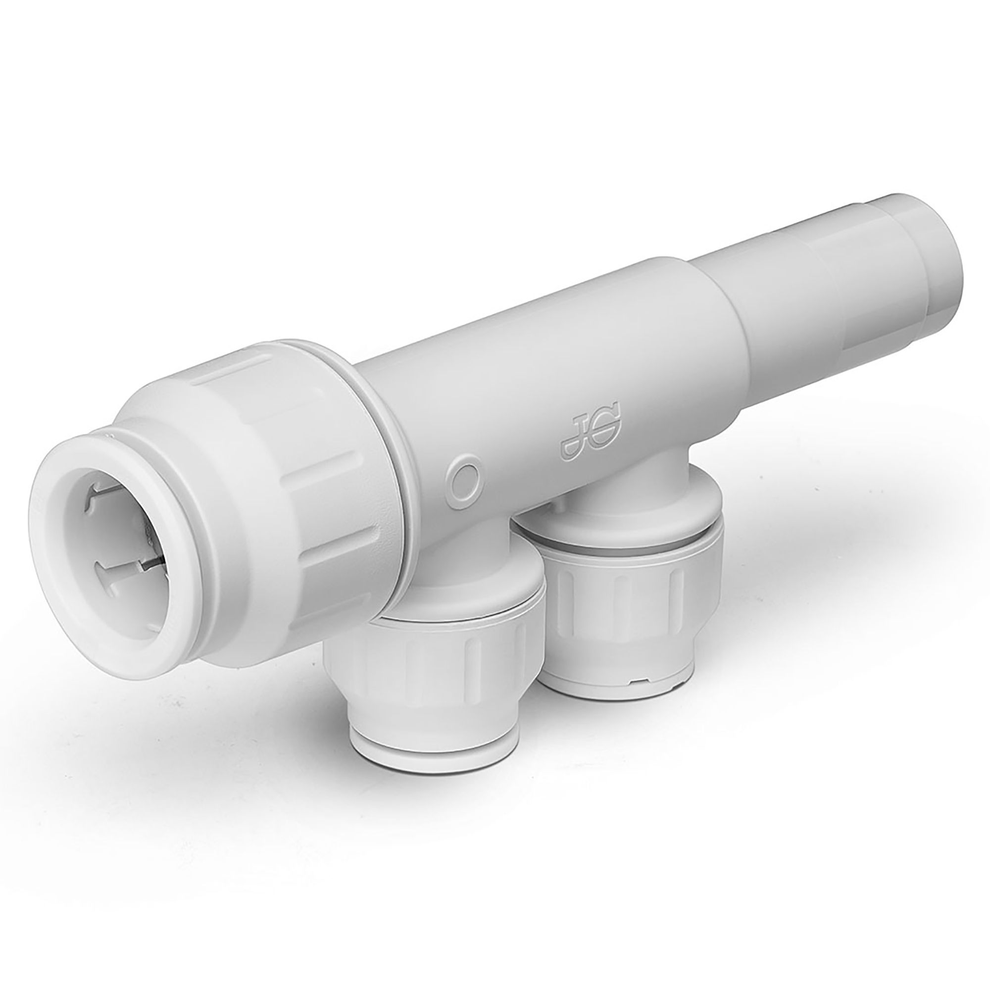 JG Speedfit Plastic Push-Fit 2-Port Manifold with Stem Pre-Packed 22mm x 15mm - PEM582215AWP