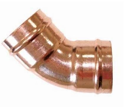 Solder Ring 45° Elbow 22mm