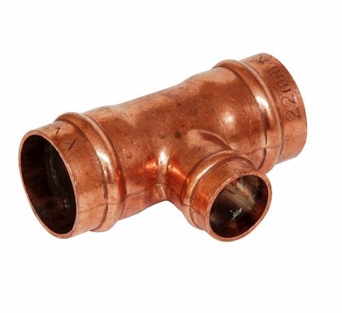 Solder Ring Reduced Branch Tee 35mm x 35mm x 22mm