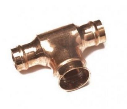 Solder Ring Reduced Both End Tee 15mm x 15mm x 22mm