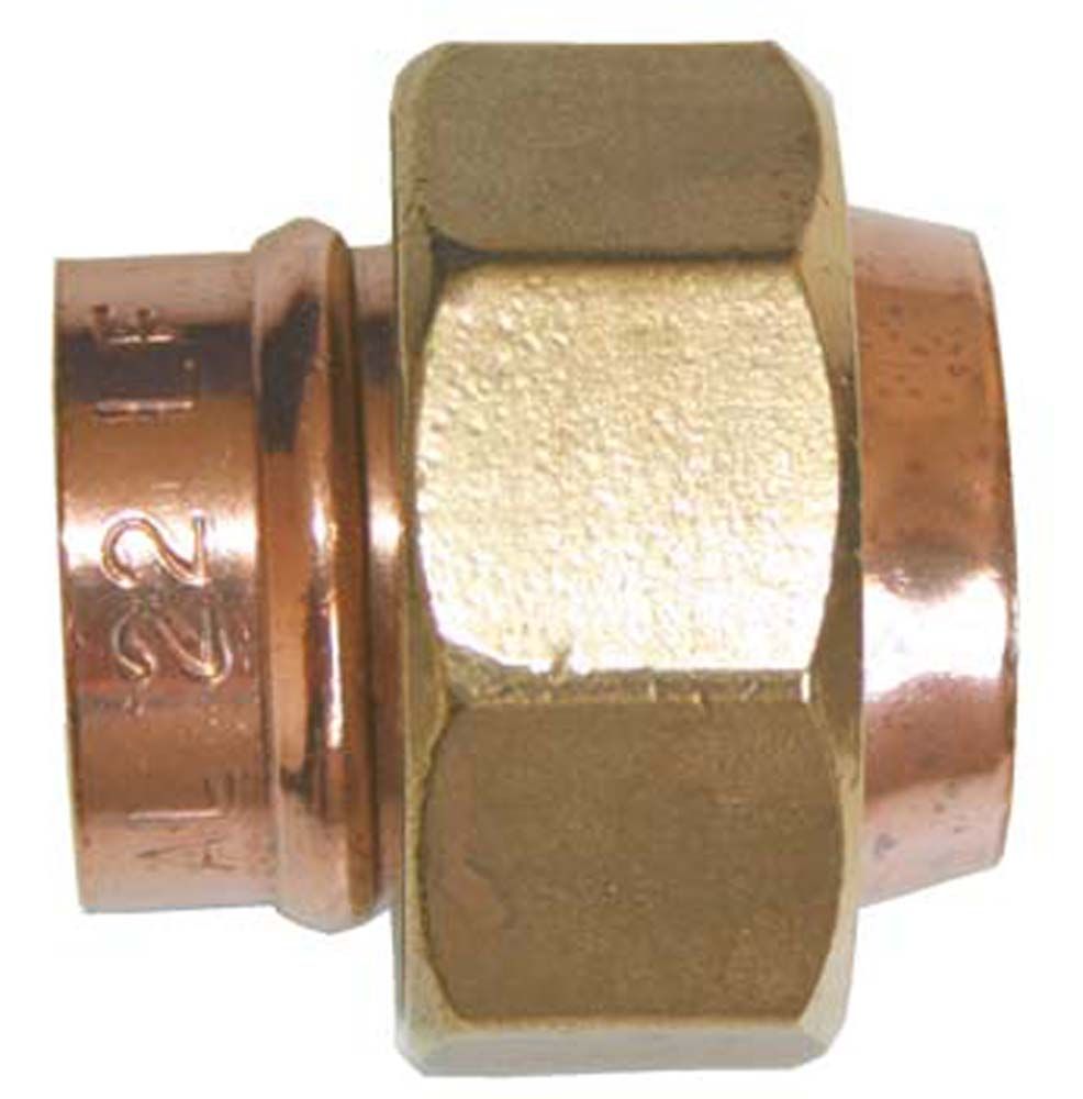 Solder Ring Straight Cylinder Union 22mm x 1"