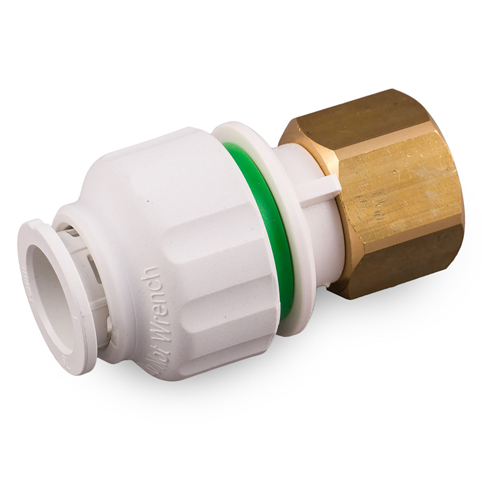 Twistloc Plastic Push-Fit Swivel Union Connector with Brass Nut