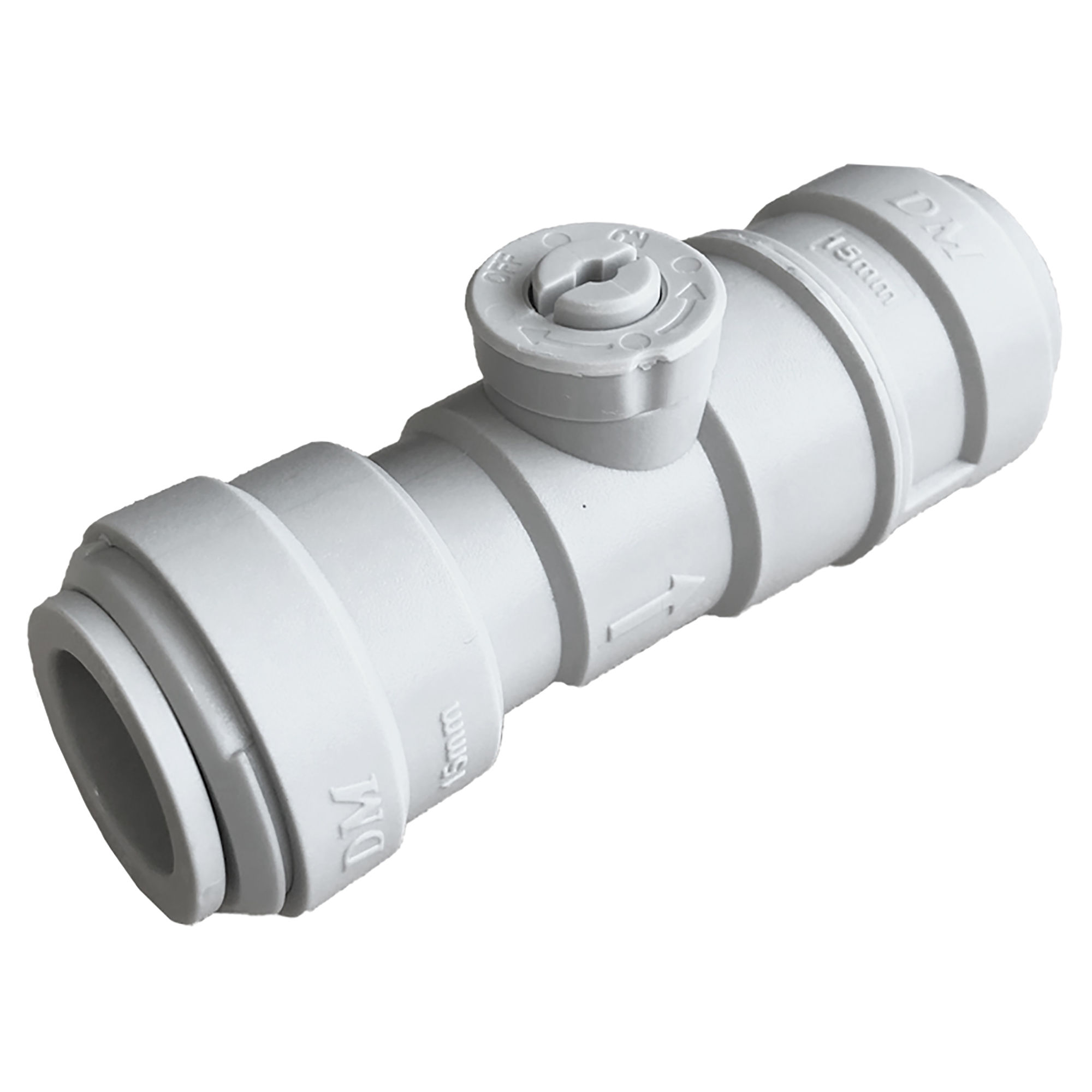 Twistloc Plastic Push-Fit Hand Service Valve Grey 15mm - THSV1515M-G
