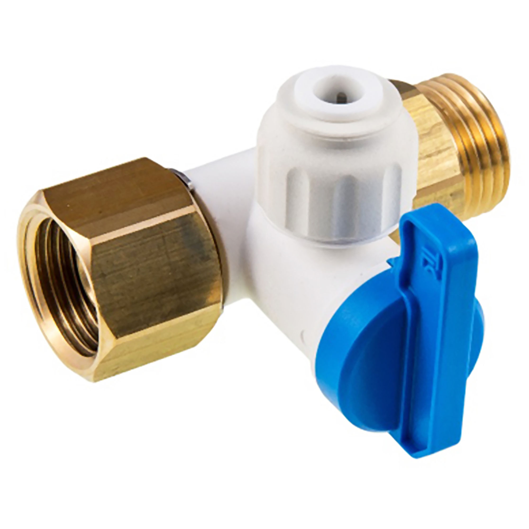 Twistloc Plastic Push-Fit Angled Service Valve with Brass Nut