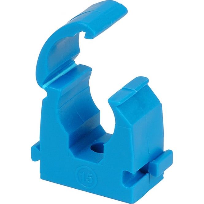 Talon Single Hinged Pipe Clips for MDPE Pipe (Bag of 20) Blue 25-27.4mm - TMS25