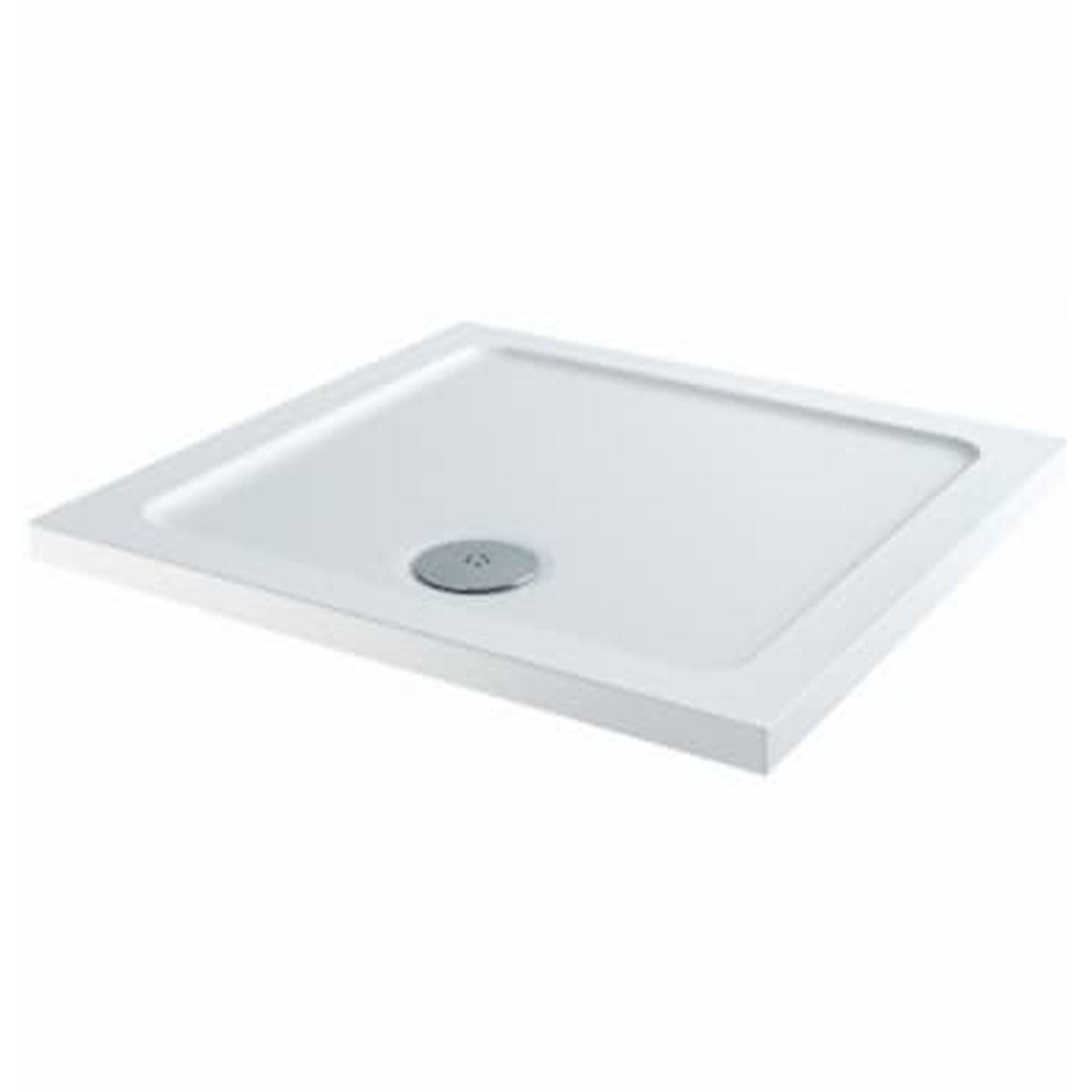 Square Low Profile ABS Acrylic Capped Stone Resin Shower Tray and Waste