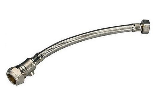 Flexible Tap Connector with Isolation Valve 22mm x 3/4" x 300mm