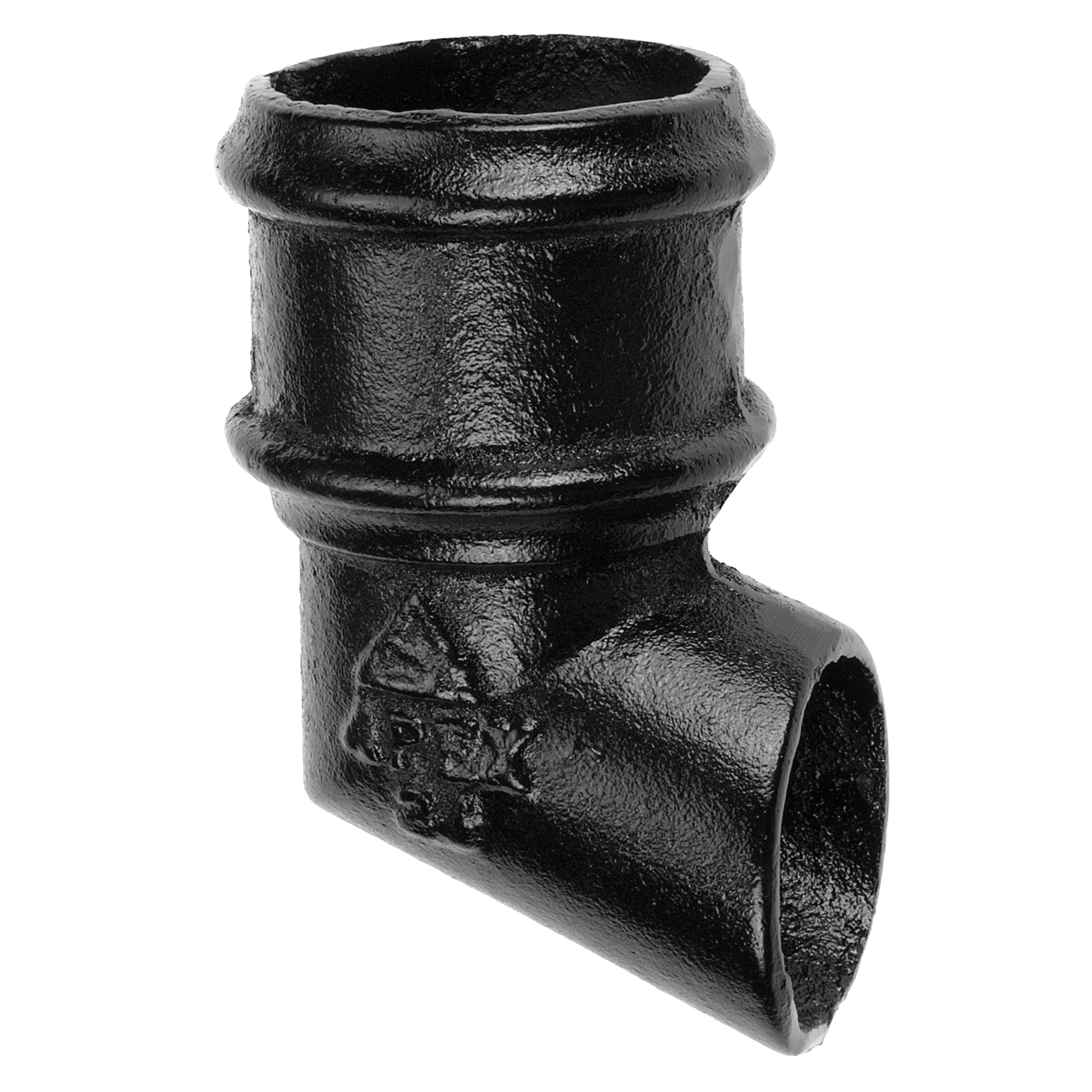 Heritage Painted Cast Iron Circular Gutter Downpipe 135° Bend without Ears 75mm