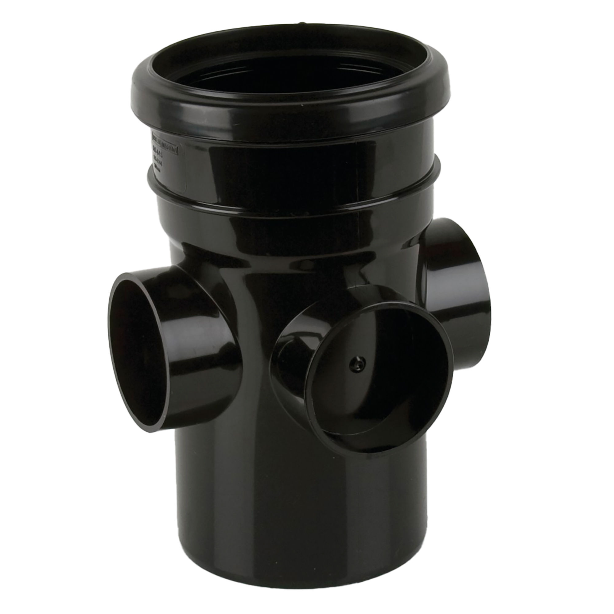 Brett Martin uPVC Push-Fit Single Socket Triple Boss Pipe Black 110mm - BS445B