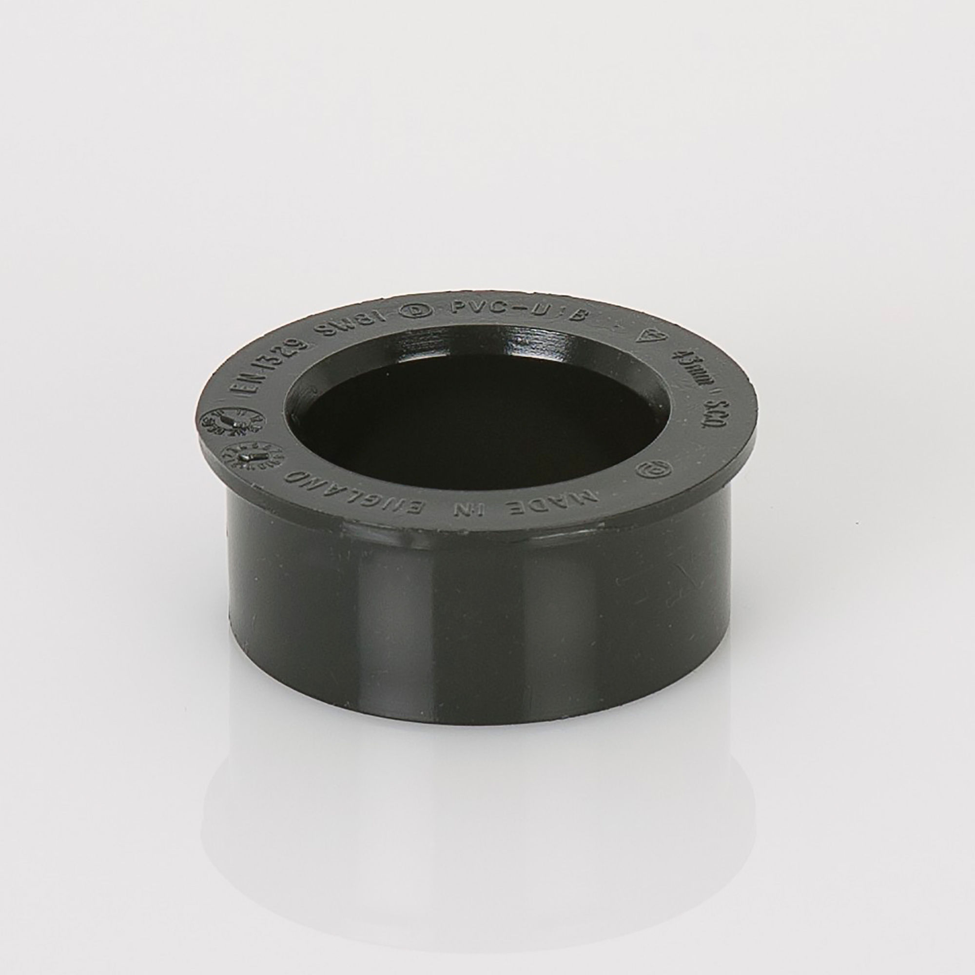 Brett Martin uPVC Solvent Weld Soil Boss Adaptor Black 82.4mm x 40mm - BS380B