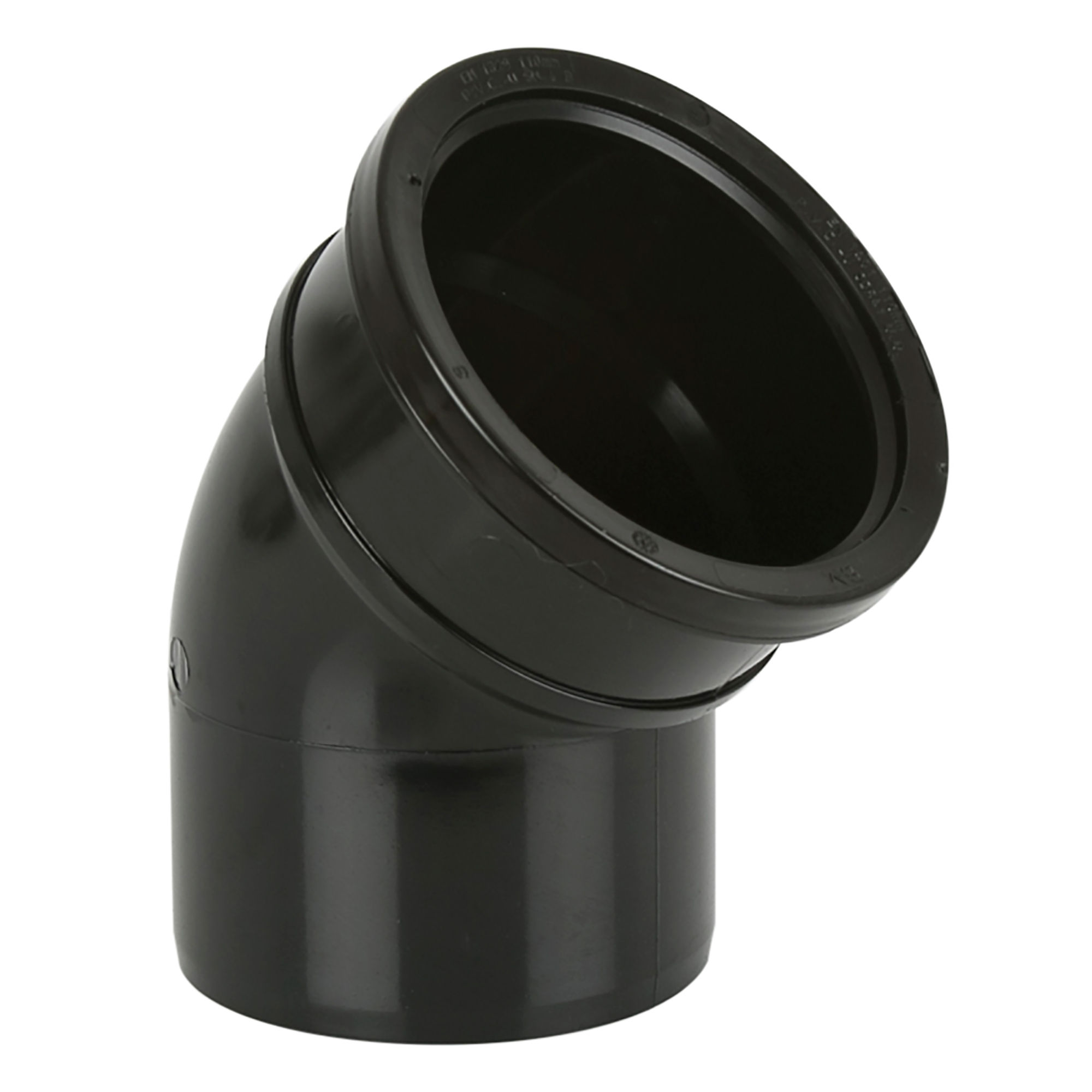 Brett Martin uPVC Push-Fit 135° Single Socket Soil Bend Black 110mm - BS422B