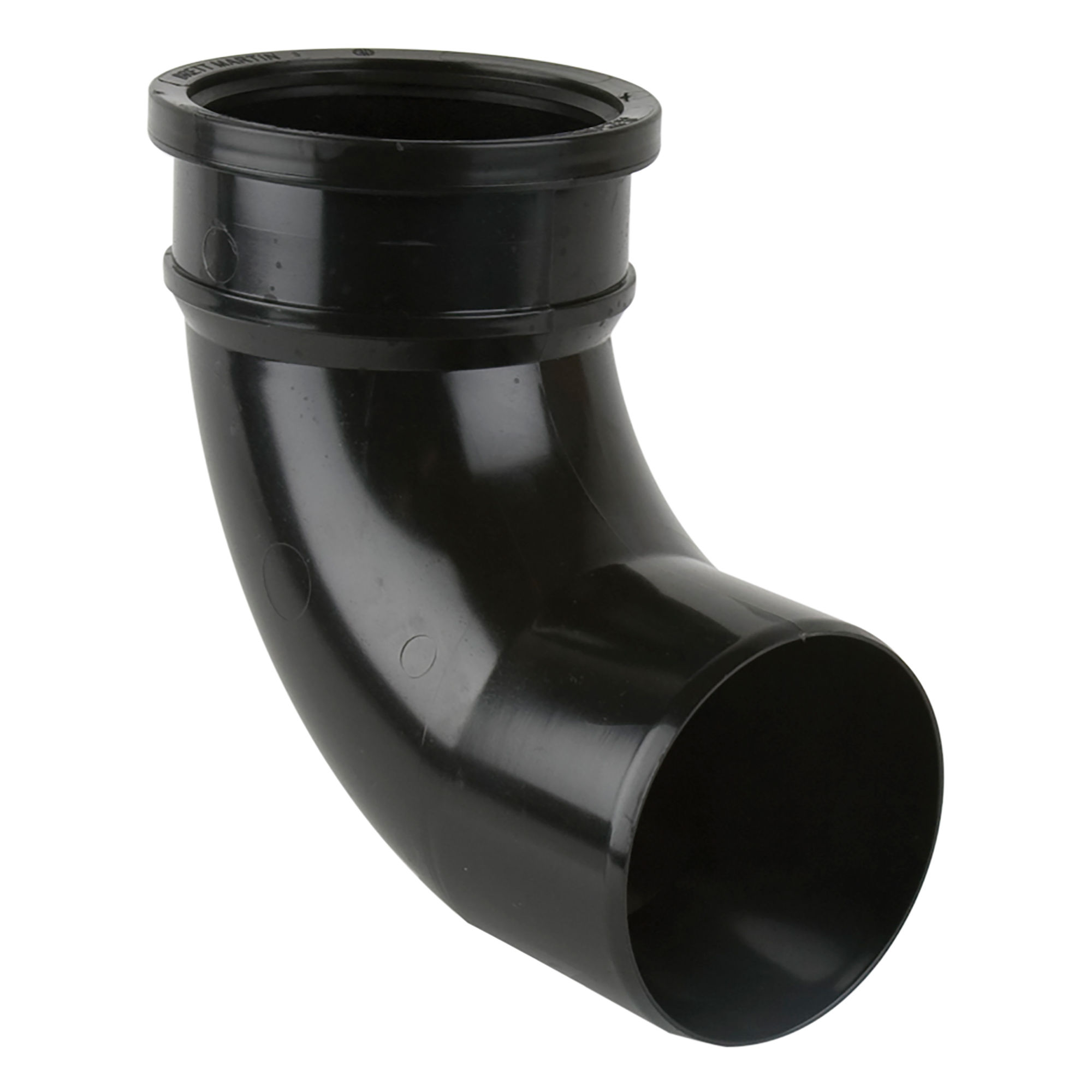 Brett Martin uPVC Push-Fit 92.5° Single Socket Soil Bend Black 110mm - BS420B