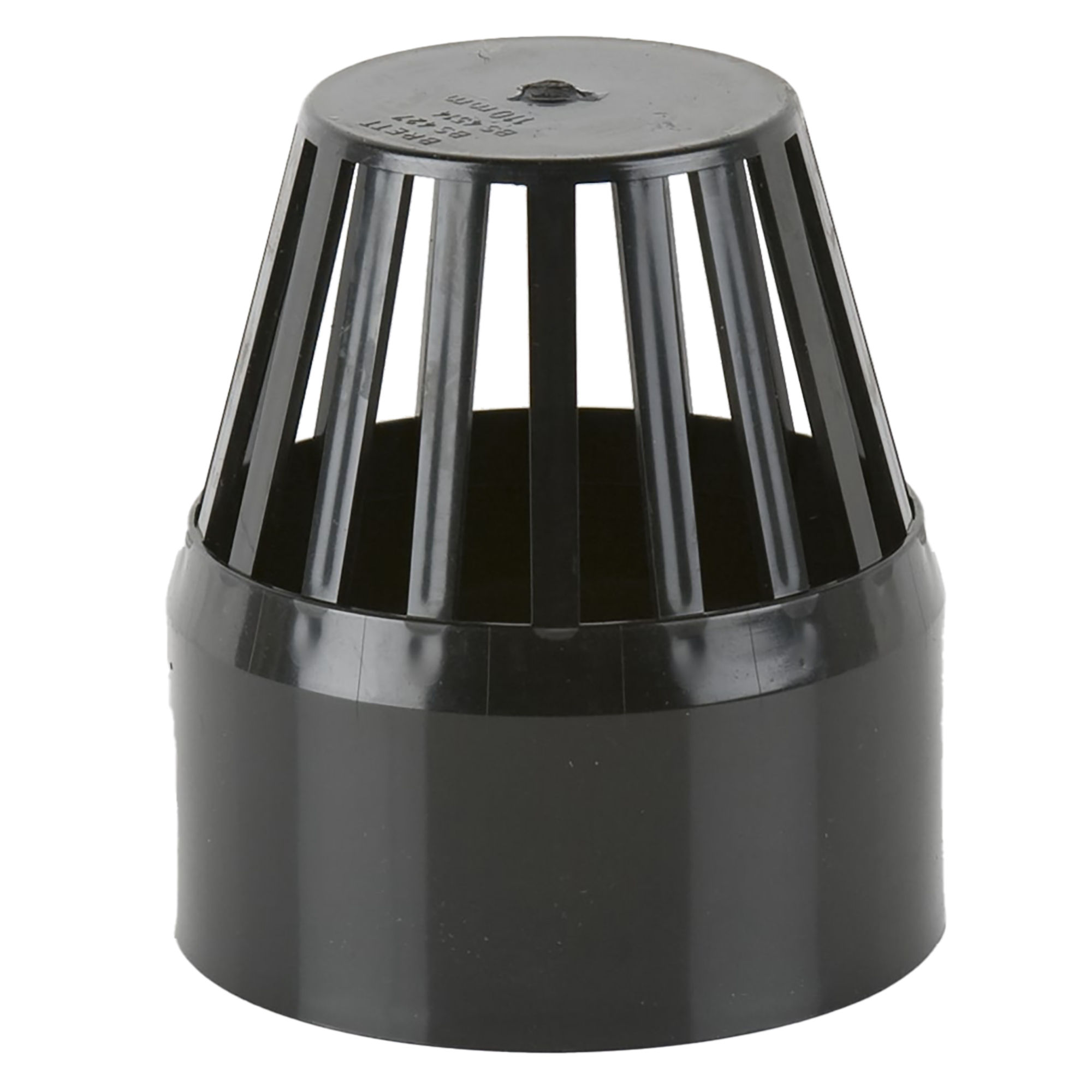 Brett Martin uPVC Push-Fit/Solvent Weld Soil Vent Cowl Black 110mm - BS427B
