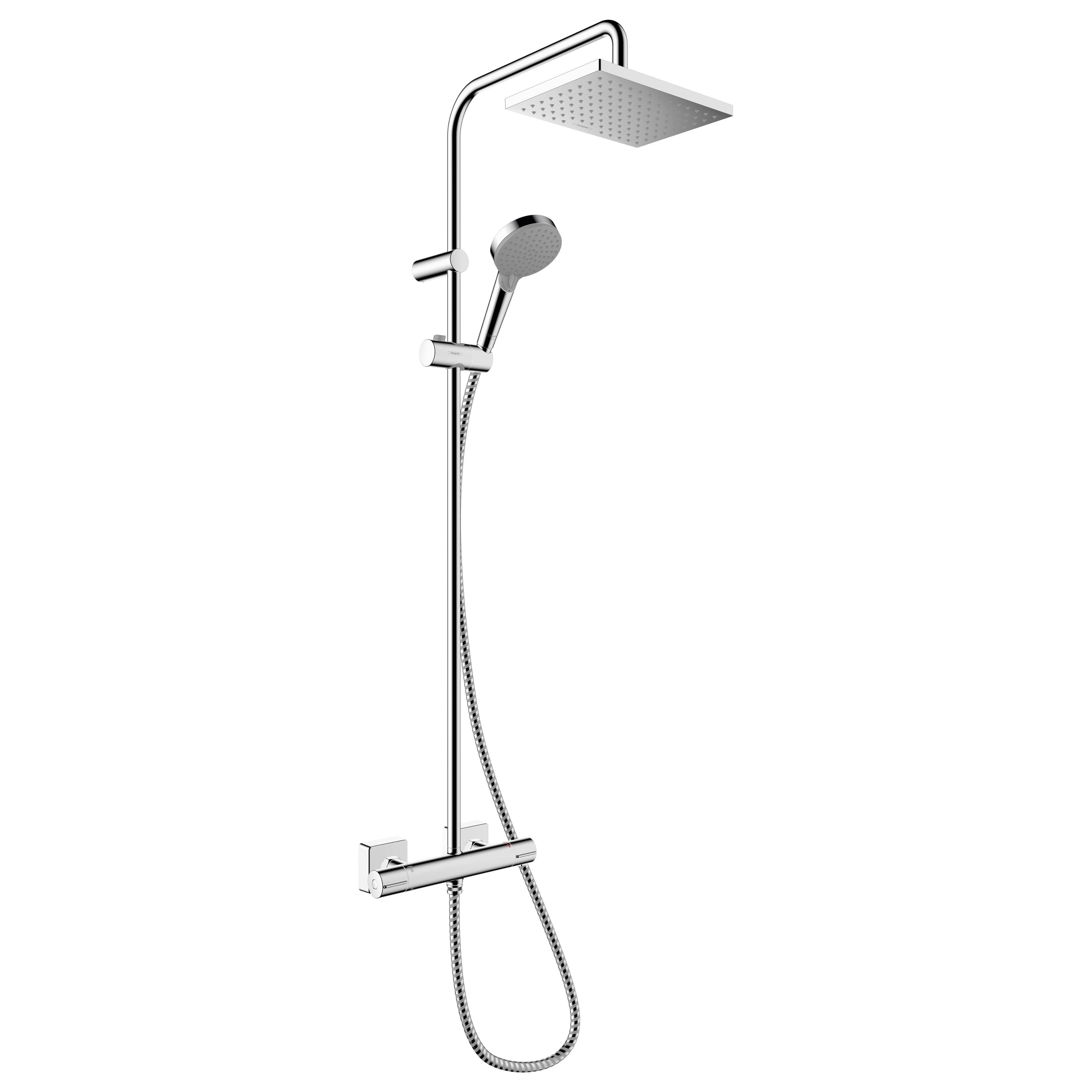 Hansgrohe Vernis Shape Showerpipe 230 1jet Shower with Thermostat Chrome - 26286000