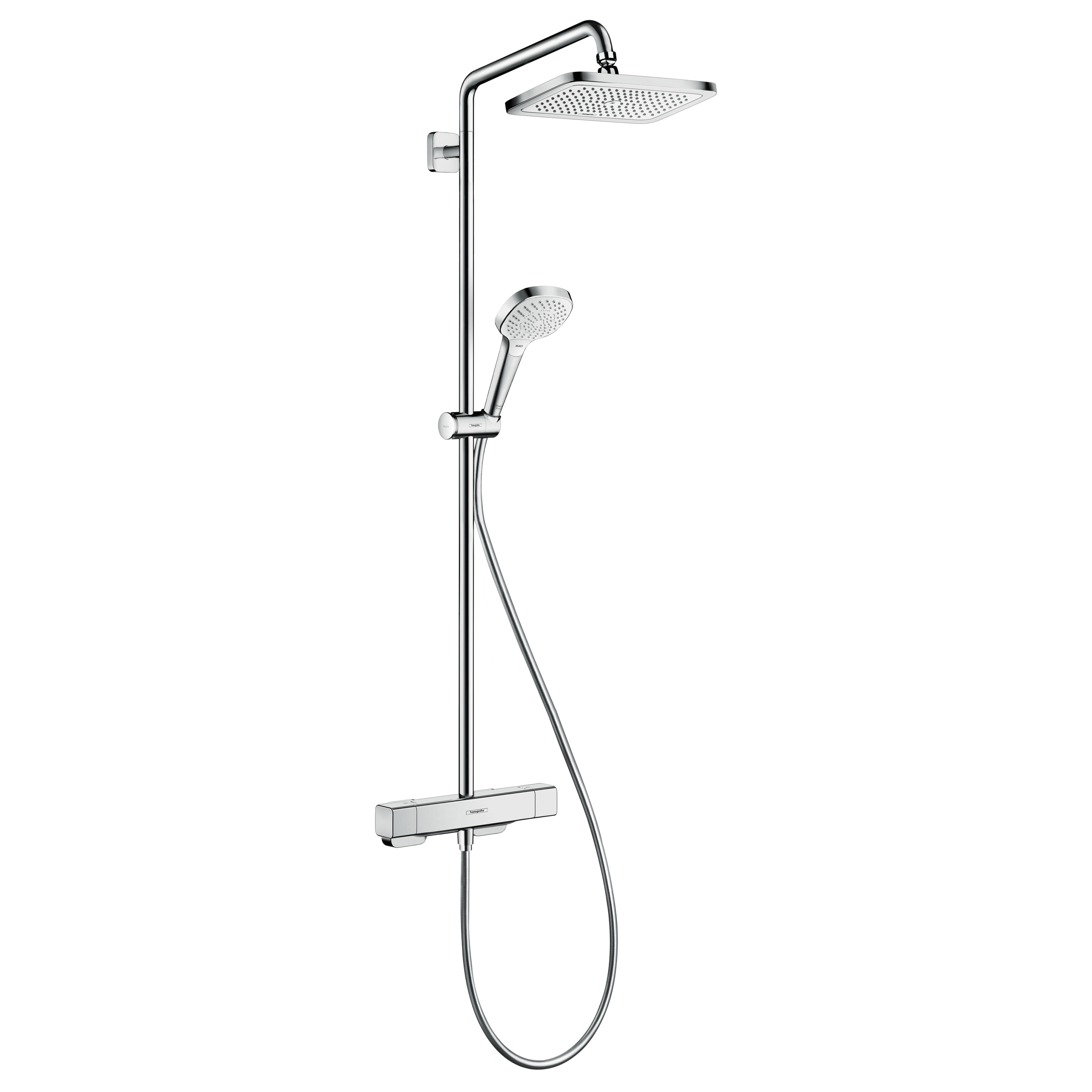 Hansgrohe Croma E Showerpipe 280 1jet Shower with Thermostat Chrome - 27630000