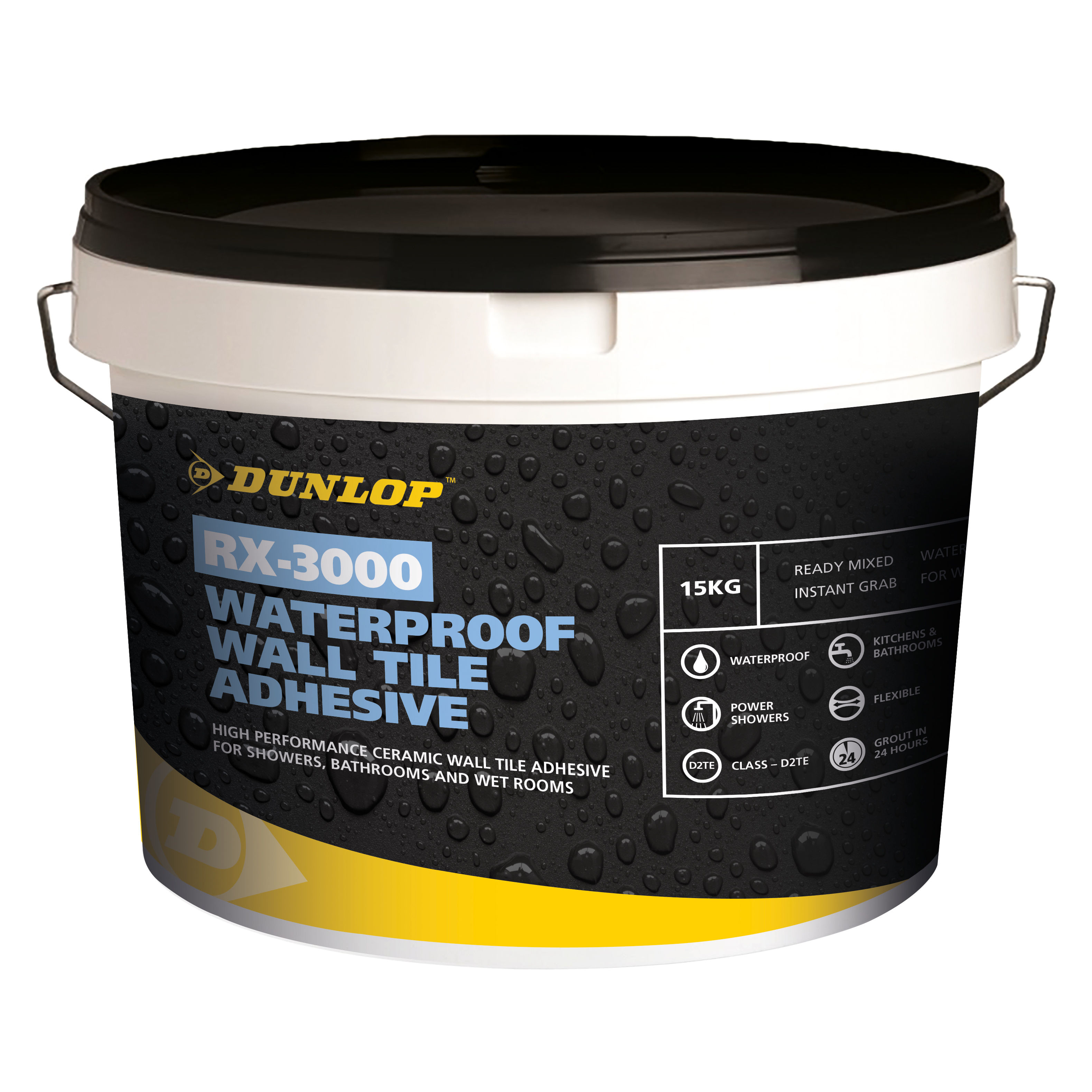 Dunlop RX-3000 Waterproof Wall Tile Adhesive 15kg - 32225